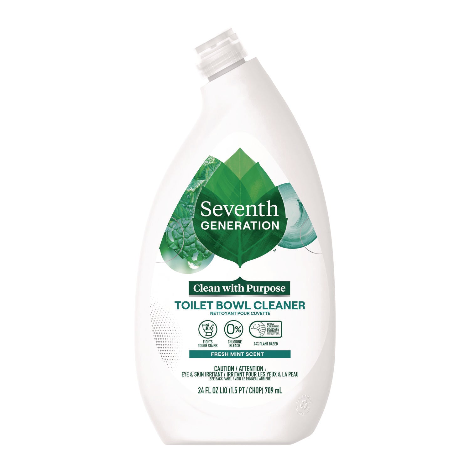 Toilet Bowl Cleaner, Fresh Mint Scent, 24 oz Bottle, 4/Carton