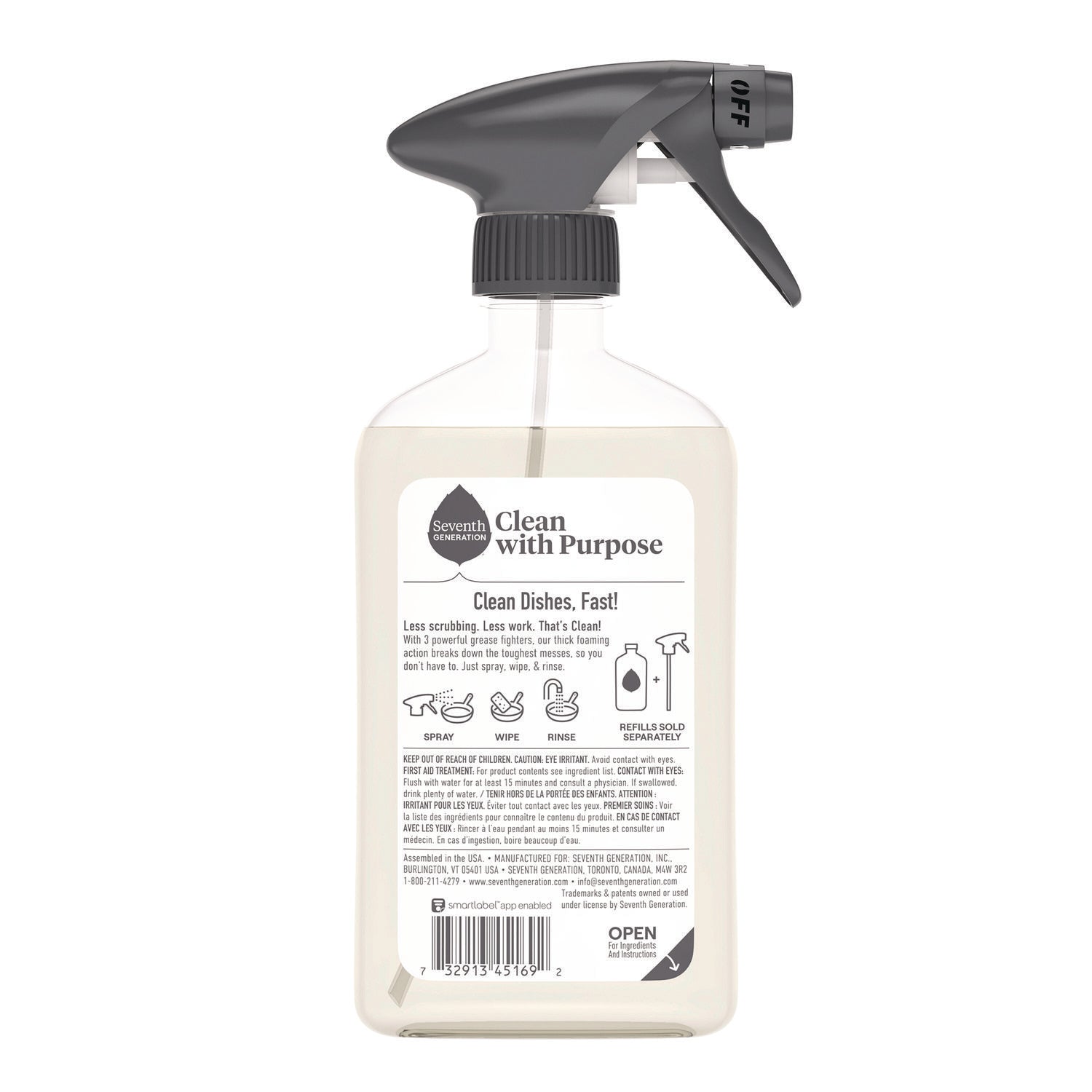 Foaming Dish Spray, Mandarin Orange Scent, 16 oz Bottle