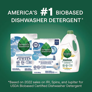 Natural Automatic Dishwasher Detergent Packs, Free and Clear, 45 Powder Packets/Box