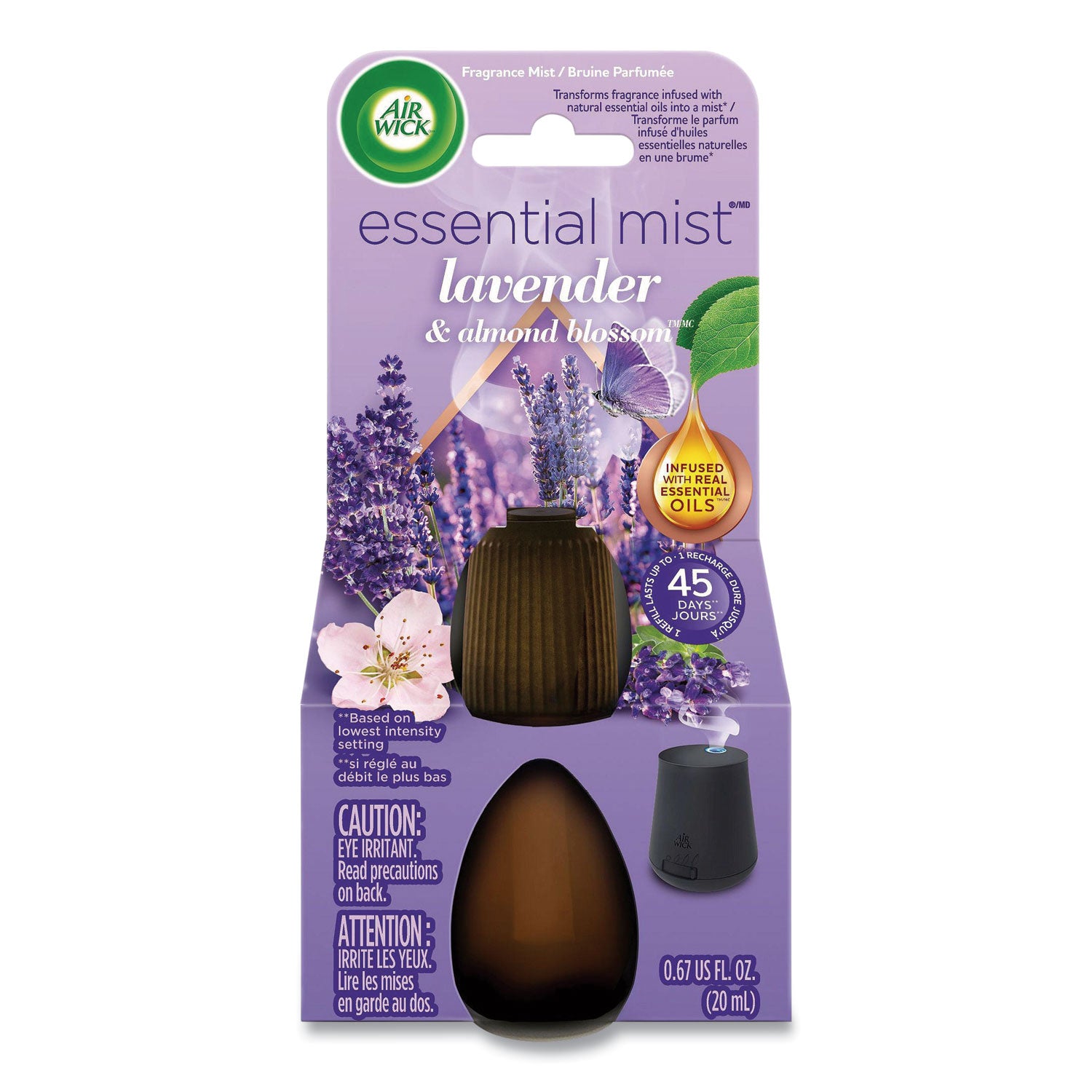 Essential Mist Refill, Lavender and Almond Blossom, 0.67 oz Bottle