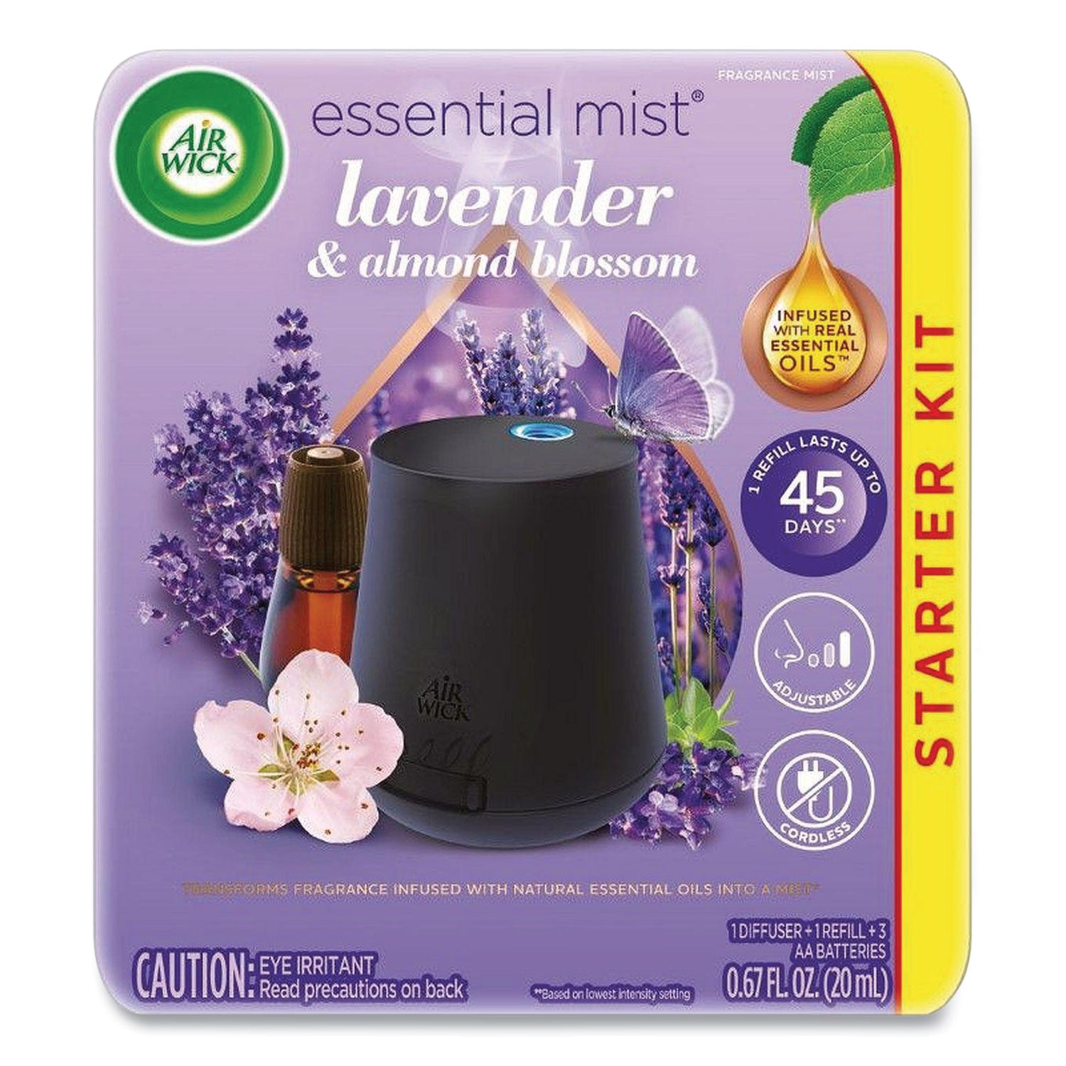 Essential Mist Starter Kit, Lavender and Almond Blossom, 0.67 oz Bottle