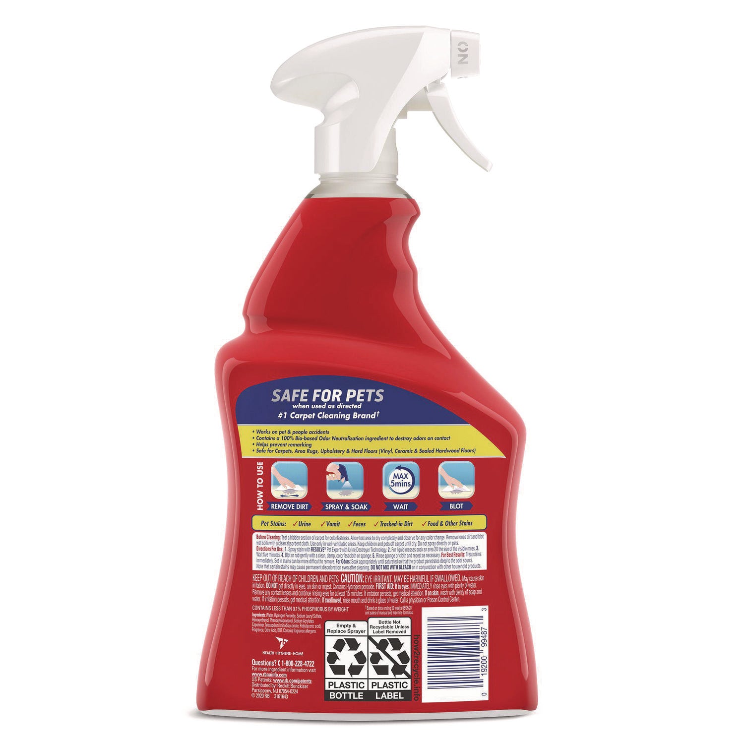 Urine Destroyer, Citrus, 32 oz Spray Bottle, 6/Carton