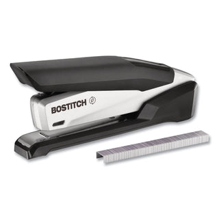 inPOWER+28 Executive One-Finger 3-in-1 Eco-Friendly Desktop Stapler, 28-Sheet Capacity, Black/Silver