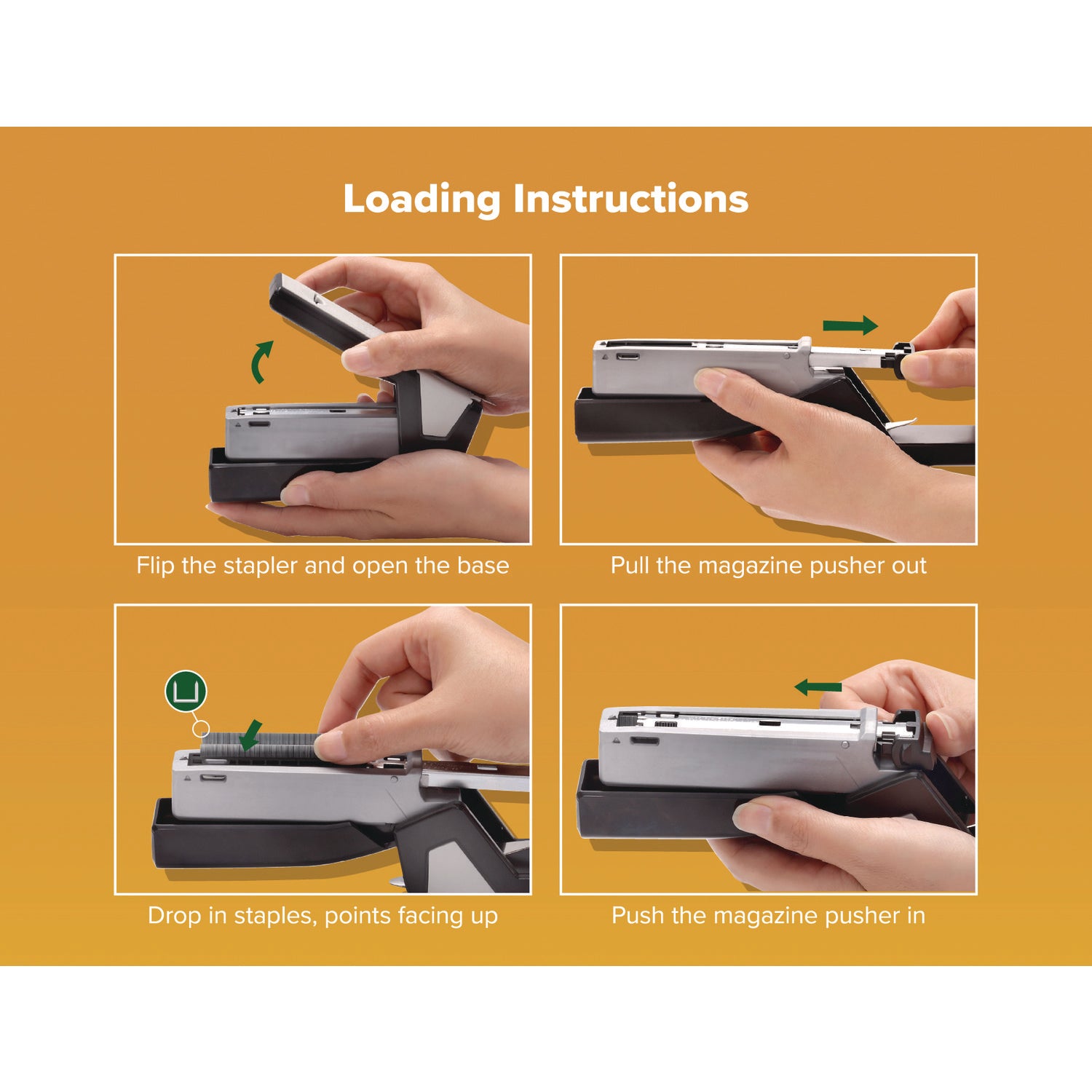 InJoy One-Finger 3-in-1 Eco-Friendly Compact Stapler, 20-Sheet Capacity, Black - 