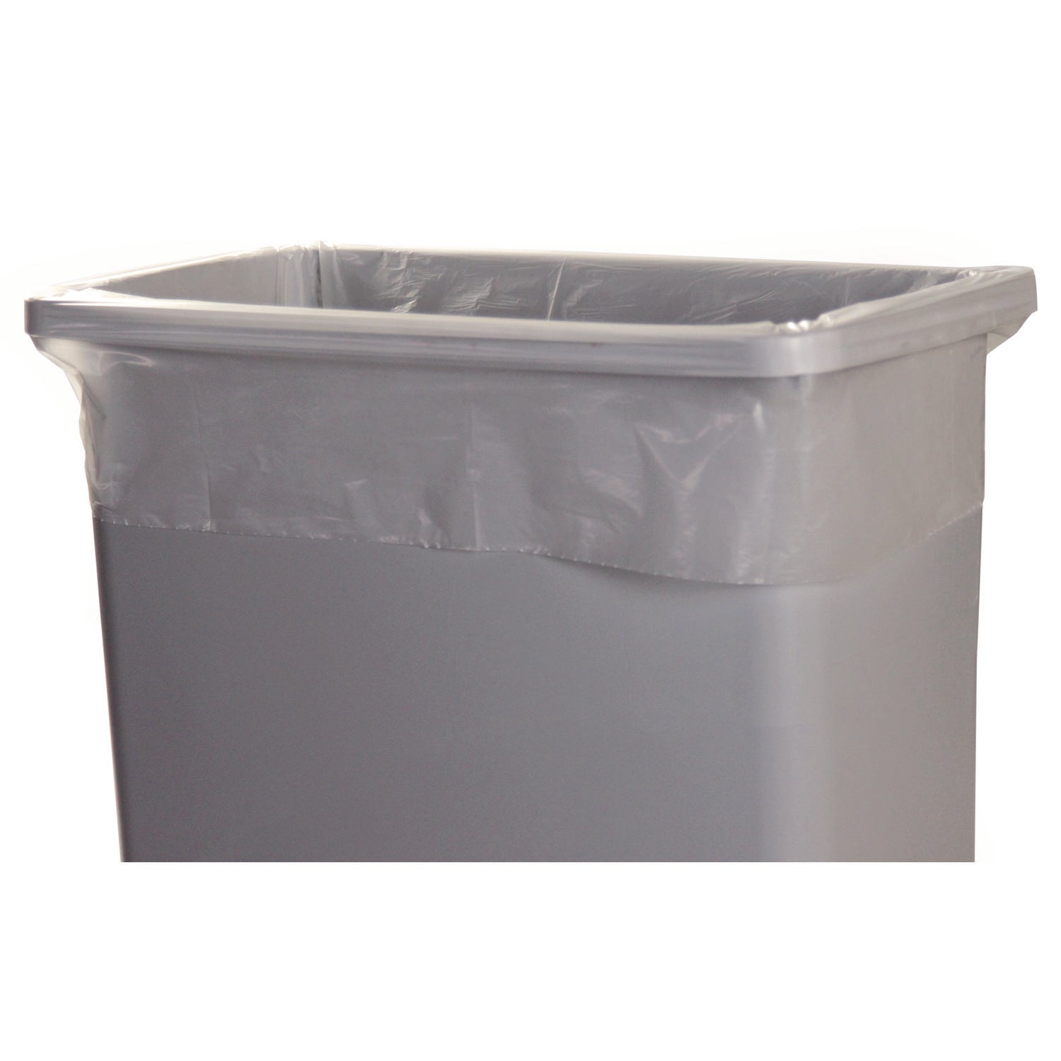 Linear Low Density Can Liners with AccuFit Sizing, 23 gal, 0.9 mil, 28" x 45", Clear, 50/Box