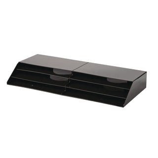 Optimizers Six-Pocket Organizer, 6 Sections, Letter Size, 26.66" x 3.8" x 11.56" , Black - 