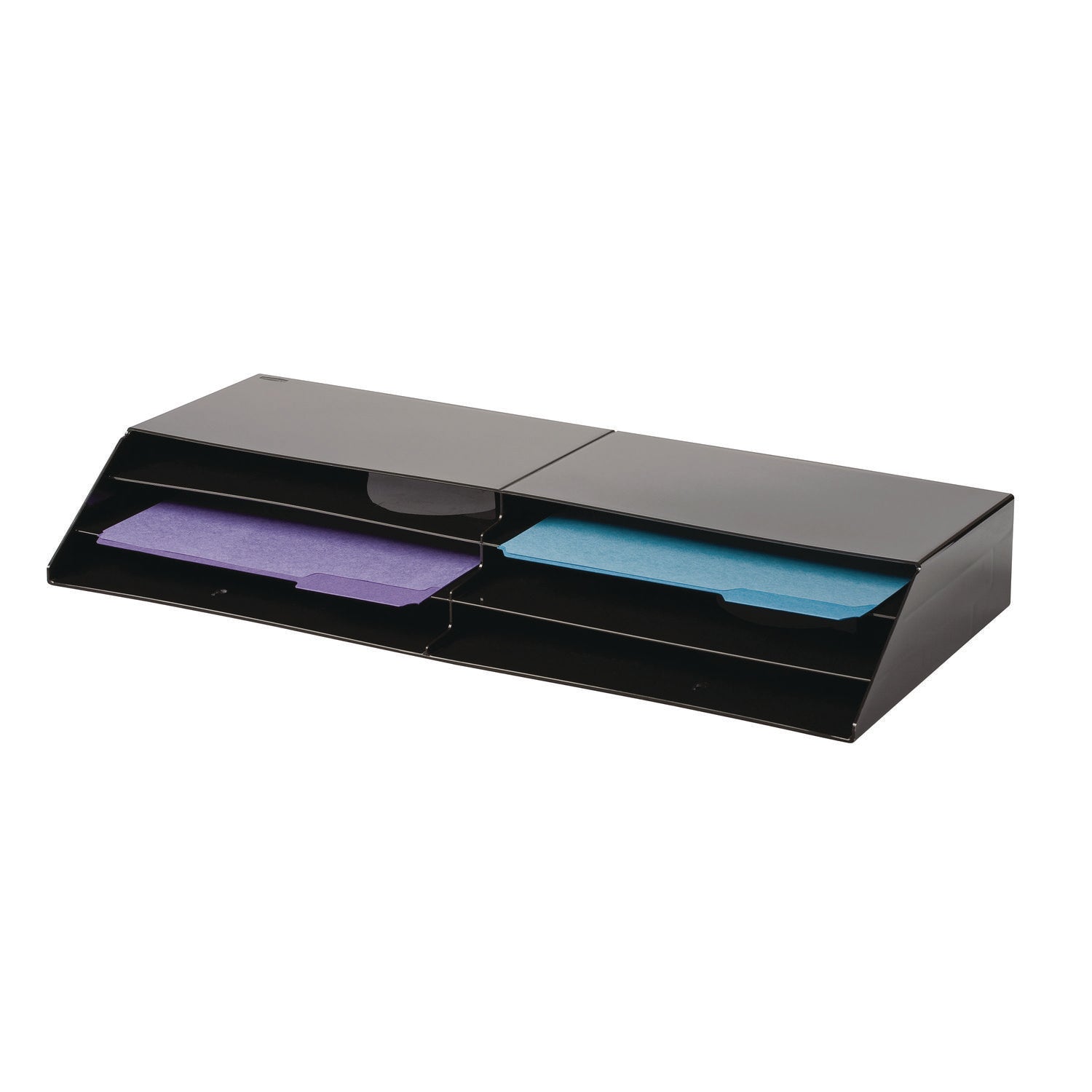 Optimizers Six-Pocket Organizer, 6 Sections, Letter Size, 26.66" x 3.8" x 11.56" , Black - 