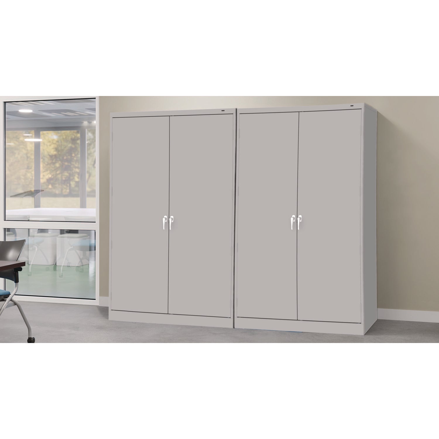 Assembled Jumbo Steel Storage Cabinet, 48w x 18d x 78h, Light Gray - 5