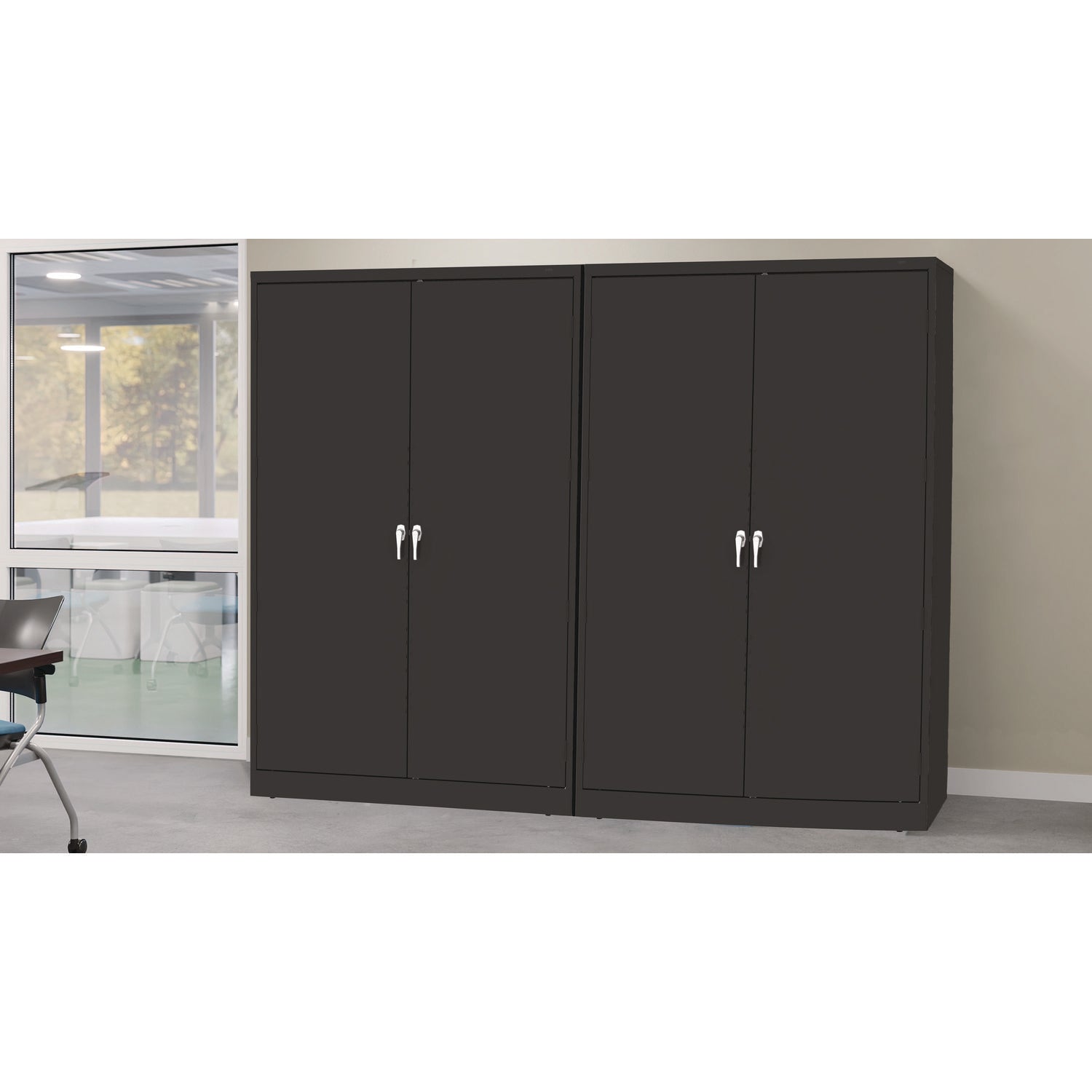 Jumbo Combination Steel Storage Cabinet, 48w x 24d x 78h, Black - 