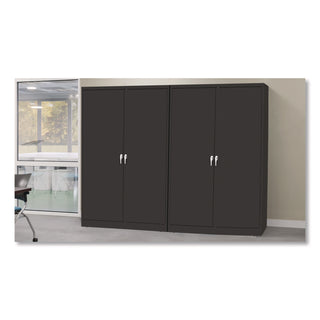 Jumbo Combination Steel Storage Cabinet, 48w x 24d x 78h, Black