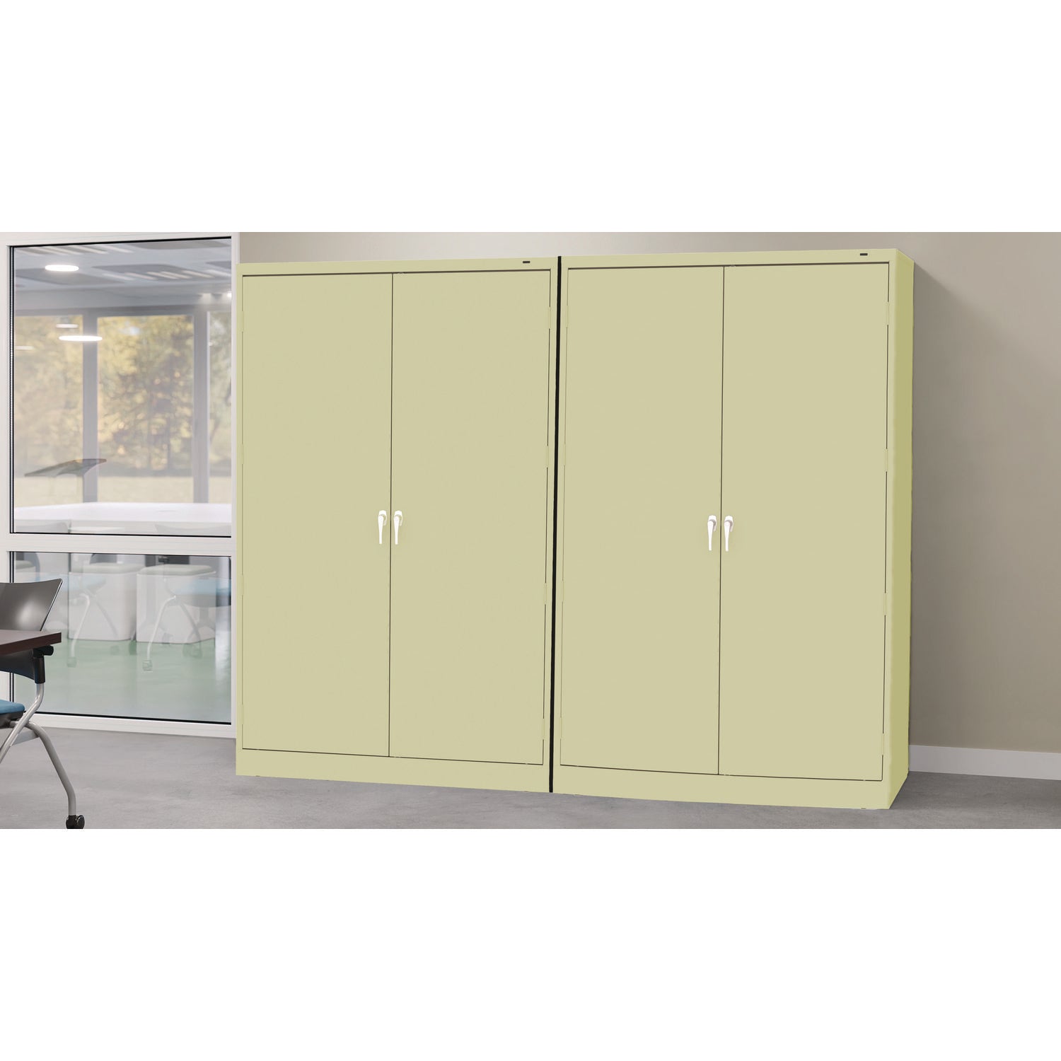 Jumbo Combination Steel Storage Cabinet, 48w x 24d x 78h, Putty - 