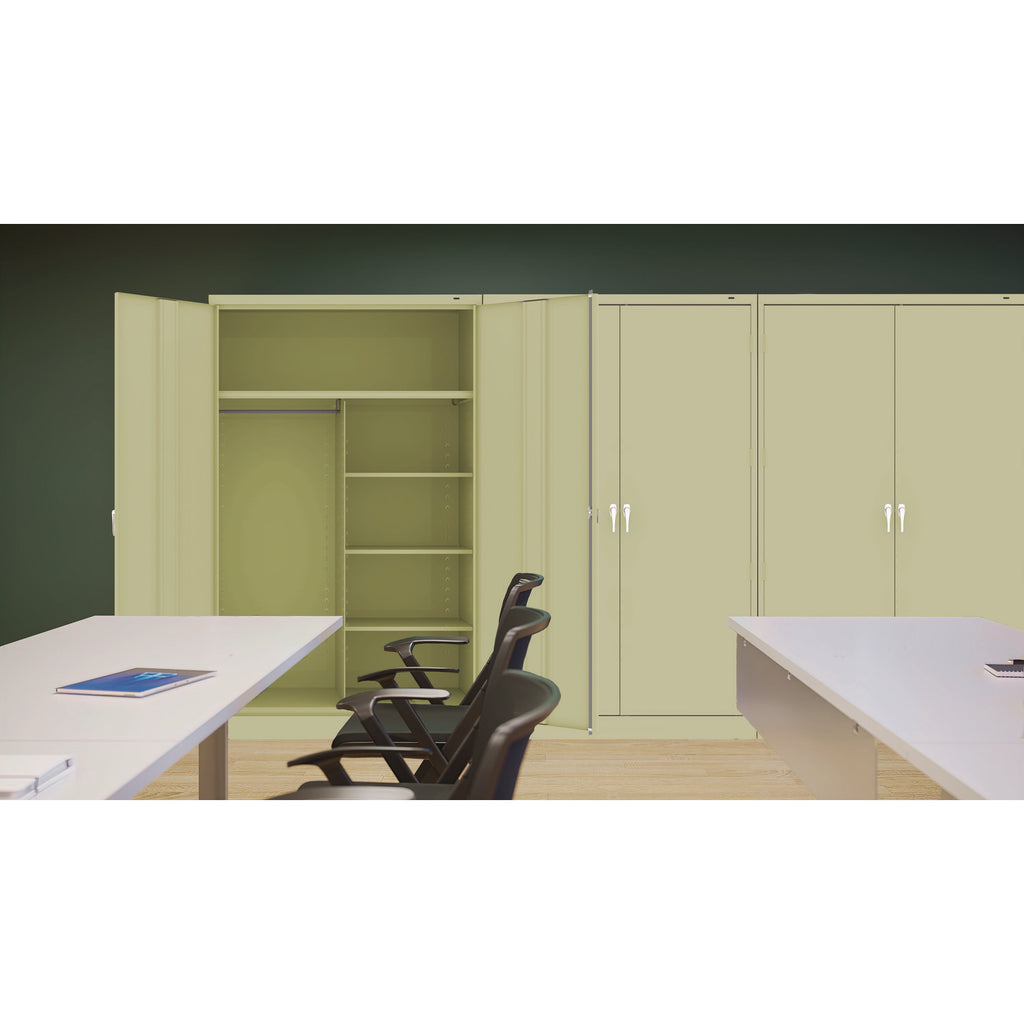 Jumbo Combination Steel Storage Cabinet, 48w x 24d x 78h, Putty - 