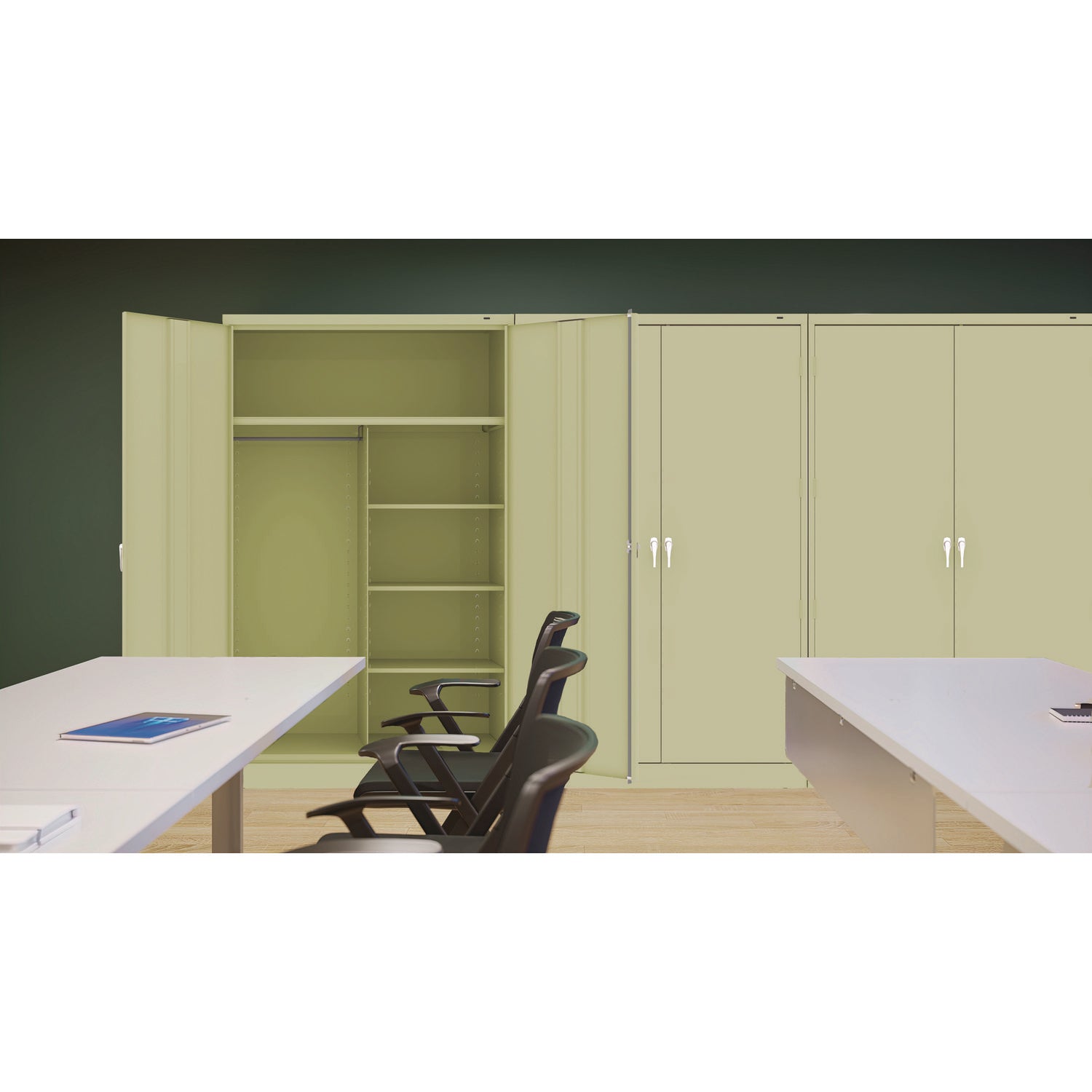 Jumbo Combination Steel Storage Cabinet, 48w x 24d x 78h, Putty - 