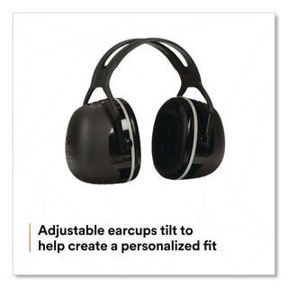 PELTOR X Series Earmuffs, Model X5A, 31 dB NRR, Black