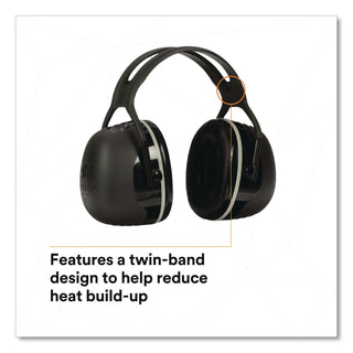 PELTOR X Series Earmuffs, Model X5A, 31 dB NRR, Black