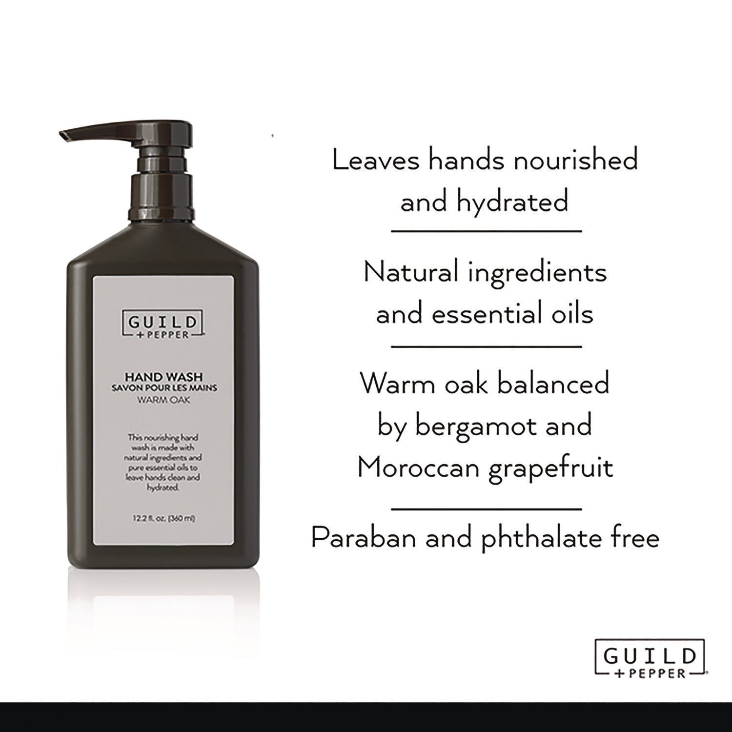 Hand Wash, Warm Oak, 12.2 oz Bottle, 12/Carton