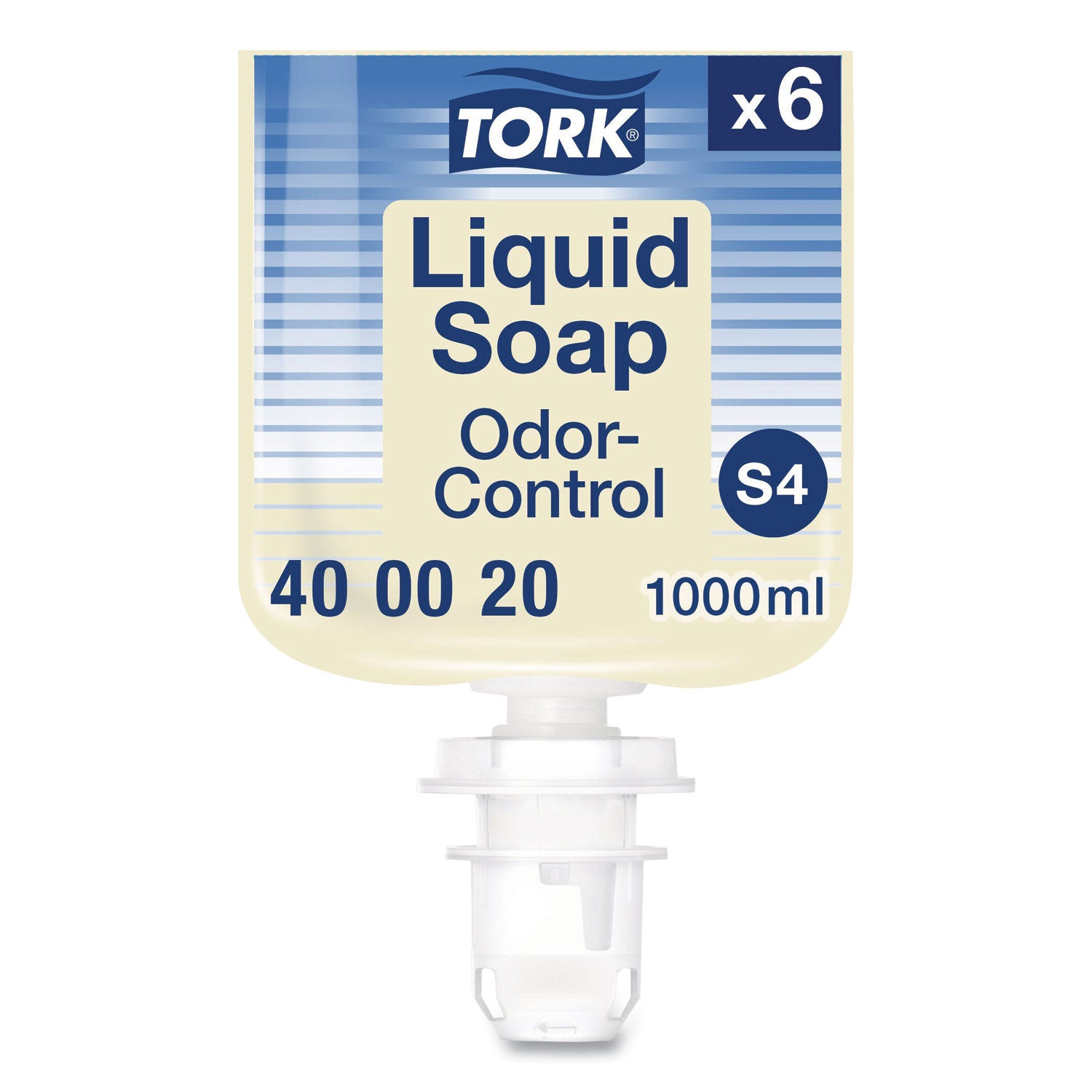 Odor-Control Hand Soap Liquid S4, Perfume Free, 1 L, 6/Carton