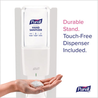 PURELL ES10 Floor Stand with Automatic Dispenser - Floor, Freestanding - White - For Sanitizing Dispenser, High Traffic Area, Waiting Room, Hallway - Sturdy, Low-profile Base, Lightweight