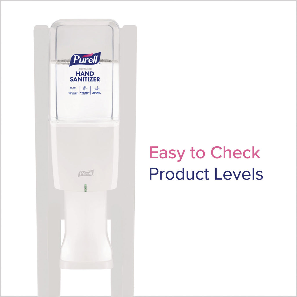 PURELL ES10 Floor Stand with Automatic Dispenser - Floor, Freestanding - White - For Sanitizing Dispenser, High Traffic Area, Waiting Room, Hallway - Sturdy, Low-profile Base, Lightweight