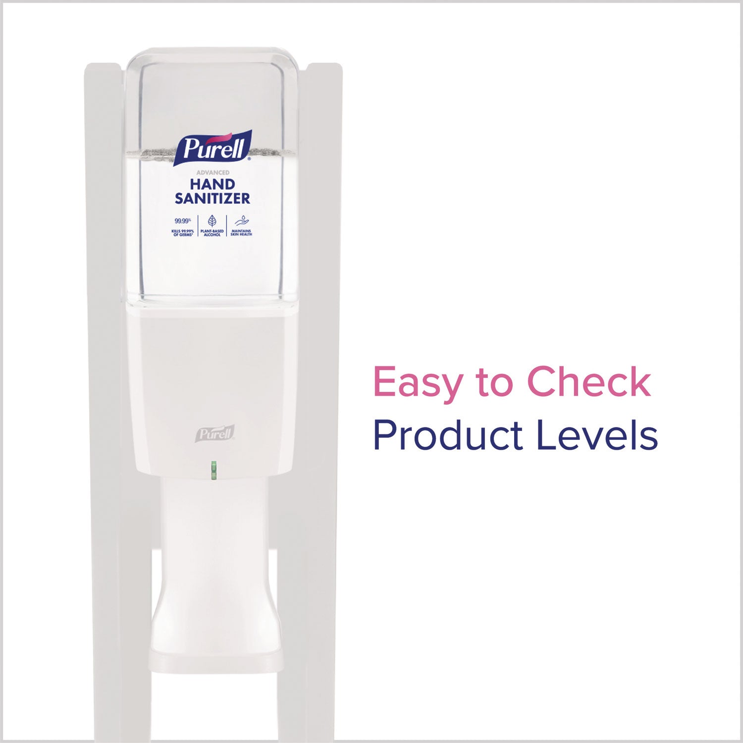 PURELL ES10 Floor Stand with Automatic Dispenser - Floor, Freestanding - White - For Sanitizing Dispenser, High Traffic Area, Waiting Room, Hallway - Sturdy, Low-profile Base, Lightweight