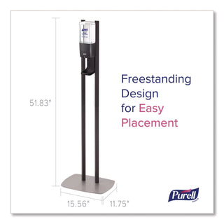 PURELL ES10 Floor Stand with Automatic Dispenser - Floor, Freestanding - Graphite - For High Traffic Area, Sanitizing Dispenser, Waiting Room, Hallway - Low-profile Base, Lightweight, Sturdy