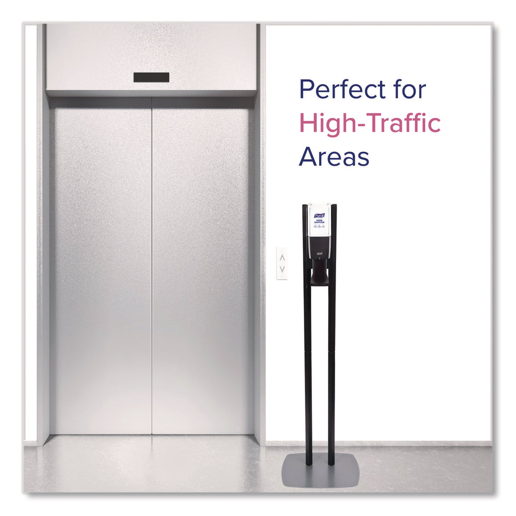PURELL ES10 Floor Stand with Automatic Dispenser - Floor, Freestanding - Graphite - For High Traffic Area, Sanitizing Dispenser, Waiting Room, Hallway - Low-profile Base, Lightweight, Sturdy