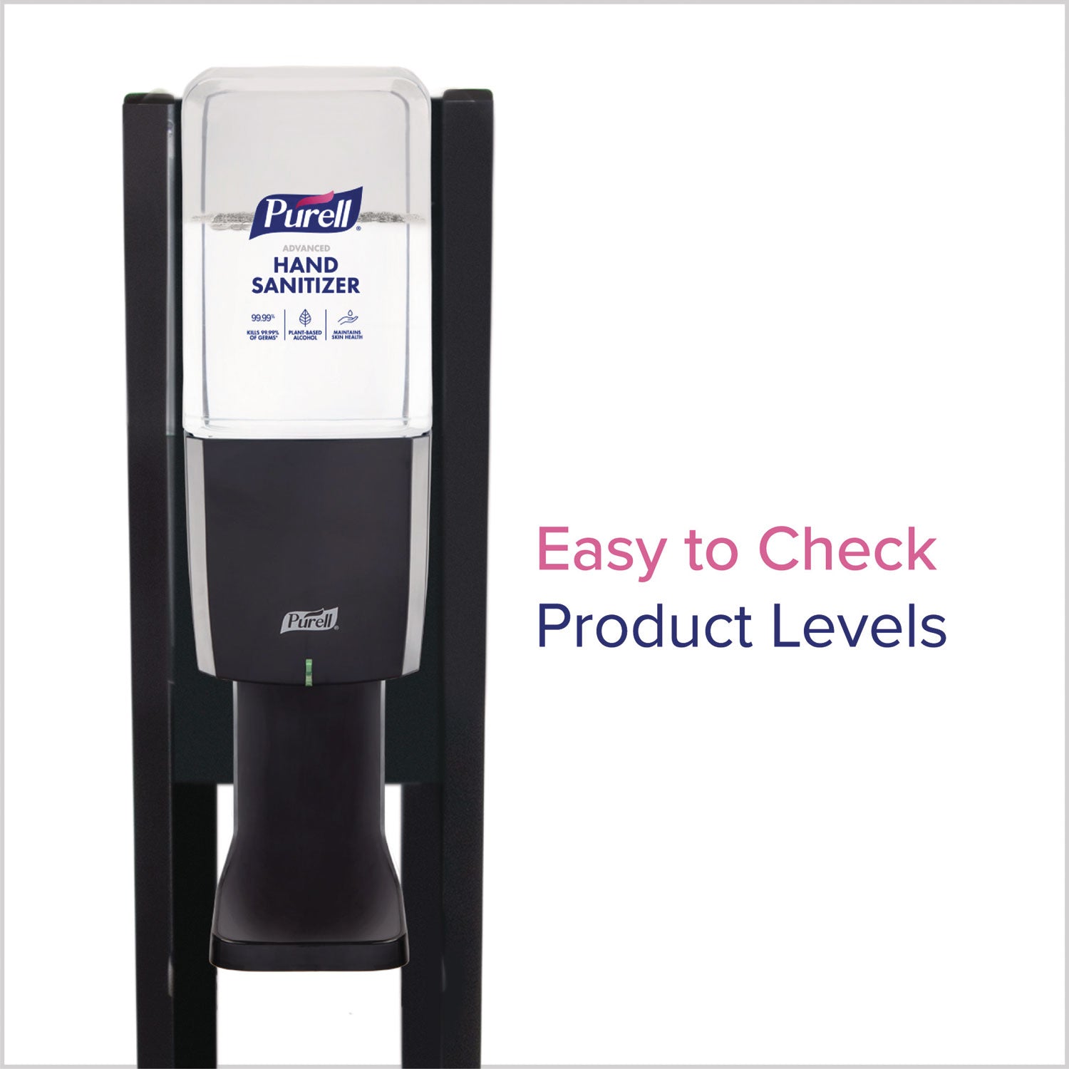 PURELL ES10 Floor Stand with Automatic Dispenser - Floor, Freestanding - Graphite - For High Traffic Area, Sanitizing Dispenser, Waiting Room, Hallway - Low-profile Base, Lightweight, Sturdy - 6