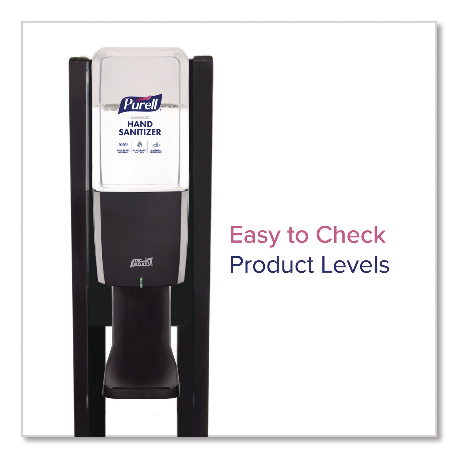 PURELL ES10 Floor Stand with Automatic Dispenser - Floor, Freestanding - Graphite - For High Traffic Area, Sanitizing Dispenser, Waiting Room, Hallway - Low-profile Base, Lightweight, Sturdy
