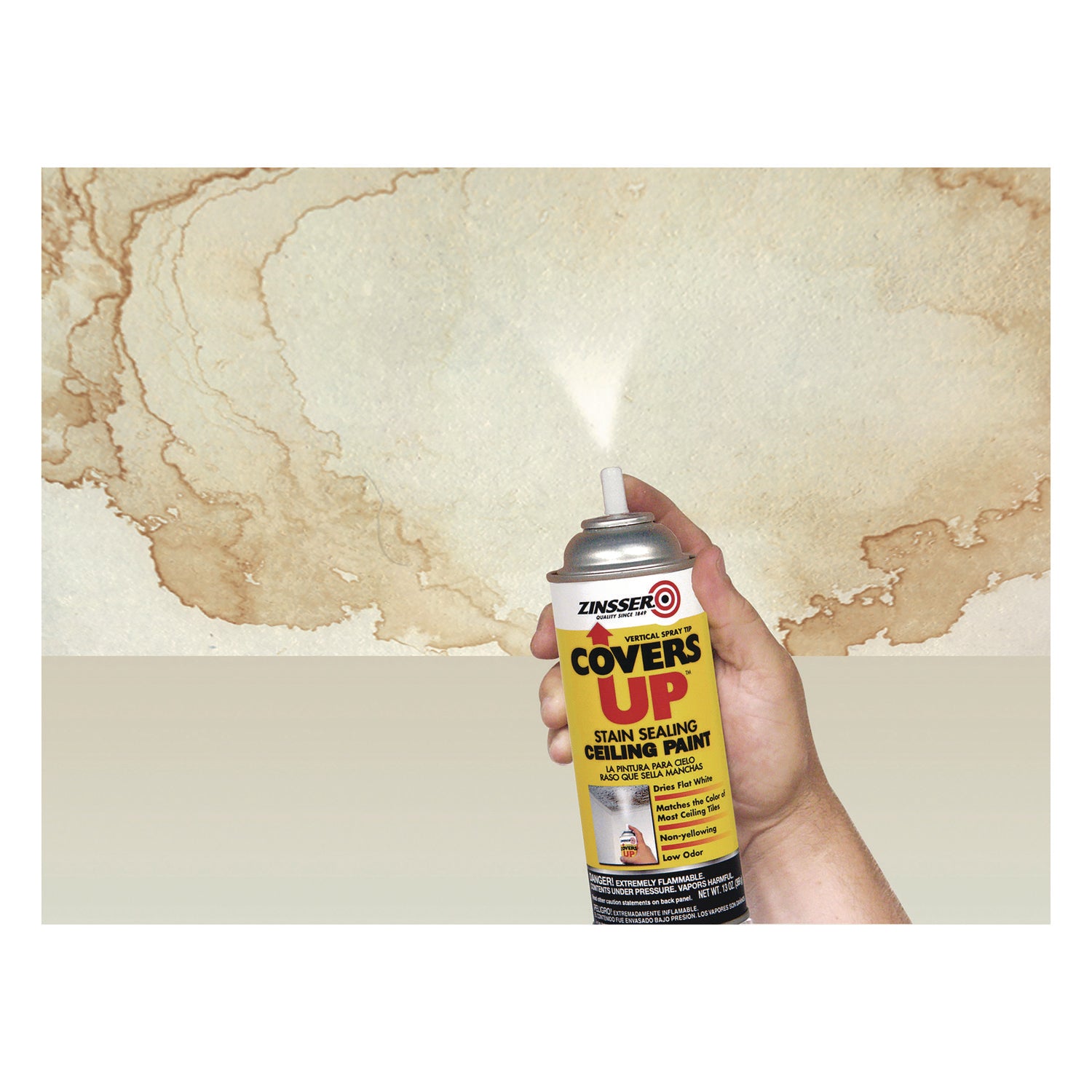 covers-up-ceiling-paint-and-primer-interior-flat-white-13-oz-aerosol-can-6-carton_rst3688ct - 4