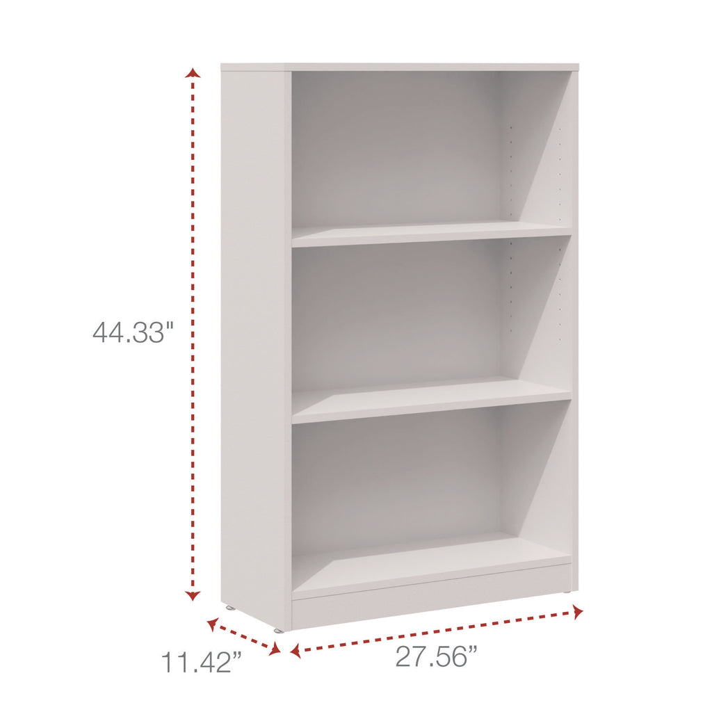 Three-Shelf Bookcase, 27.56" x 11.42" x 44.33", White - 4
