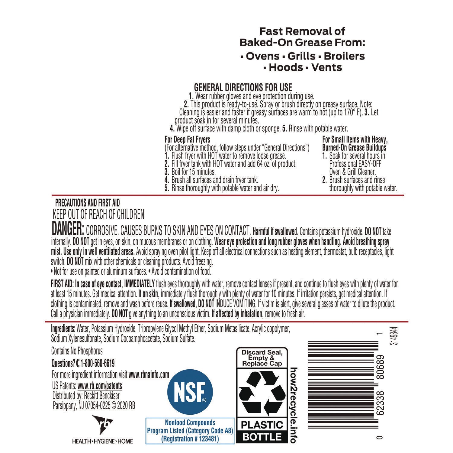 Ready-to-Use Oven and Grill Cleaner, Liquid, 2 qt Bottle, 6/Carton