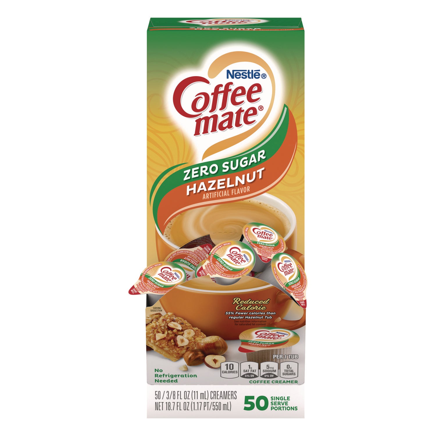 liquid-coffee-creamer-zero-sugar-hazelnut-038-oz-mini-cups-50-box_nes98468bx - 1