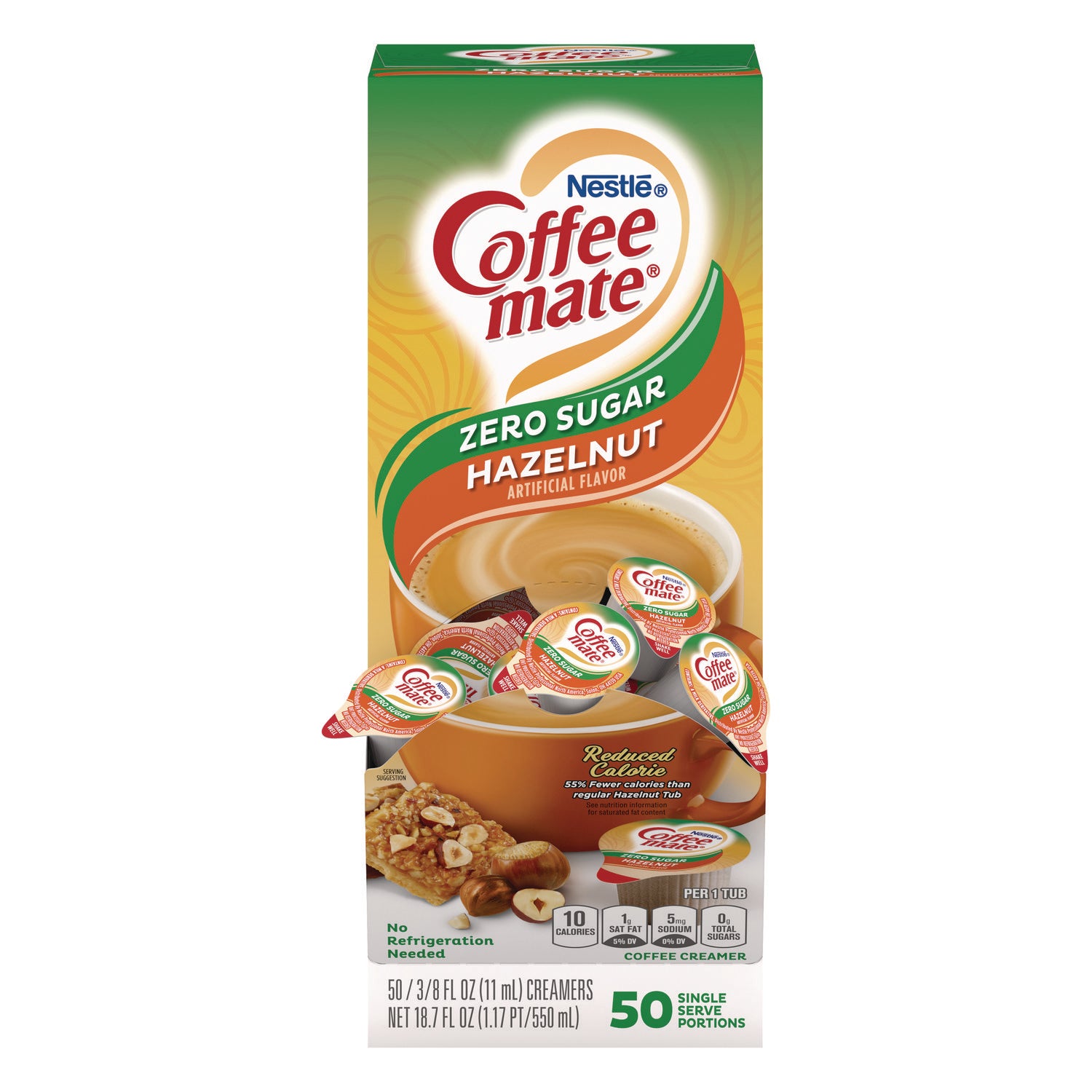 liquid-coffee-creamer-zero-sugar-hazelnut-038-oz-mini-cups-50-box-4-boxes-carton_nes98468ct - 2