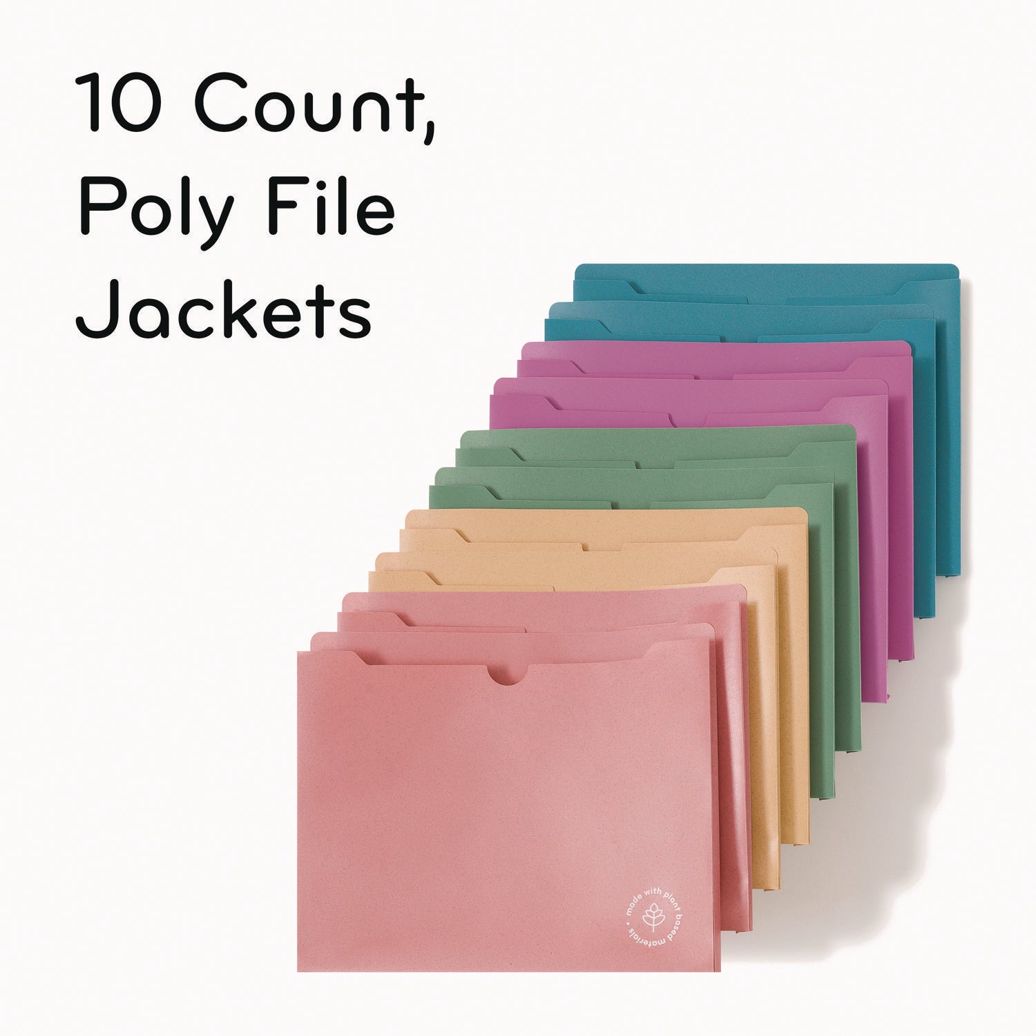 u-eco-poly-file-jackets-straight-tab-letter-size-assorted-10-pack_ubr6595u0112 - 4
