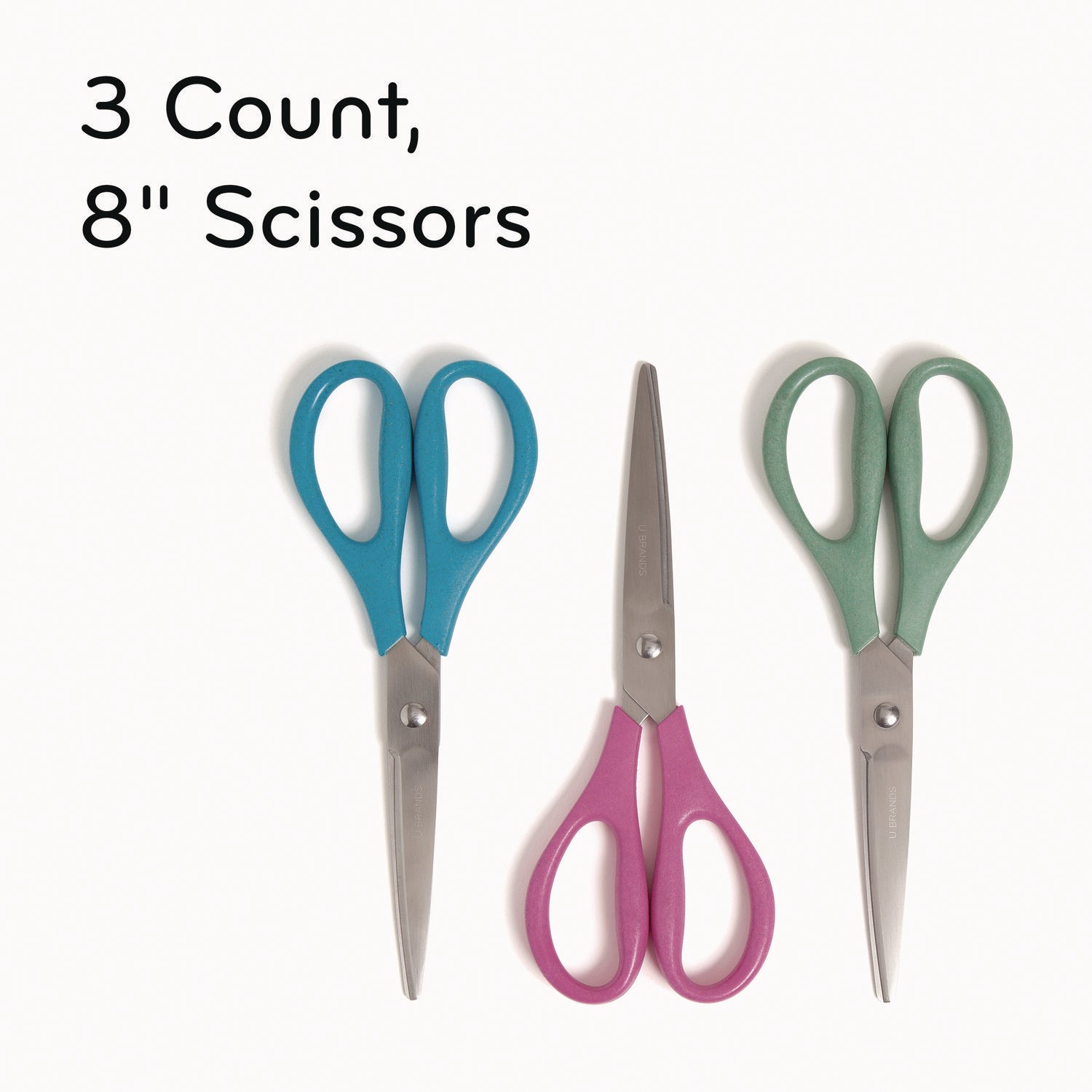 u-eco-scissors-concave-tip-945-long-3-cut-length-assorted-straight-handle-3-pack_ubr6607u0124 - 4