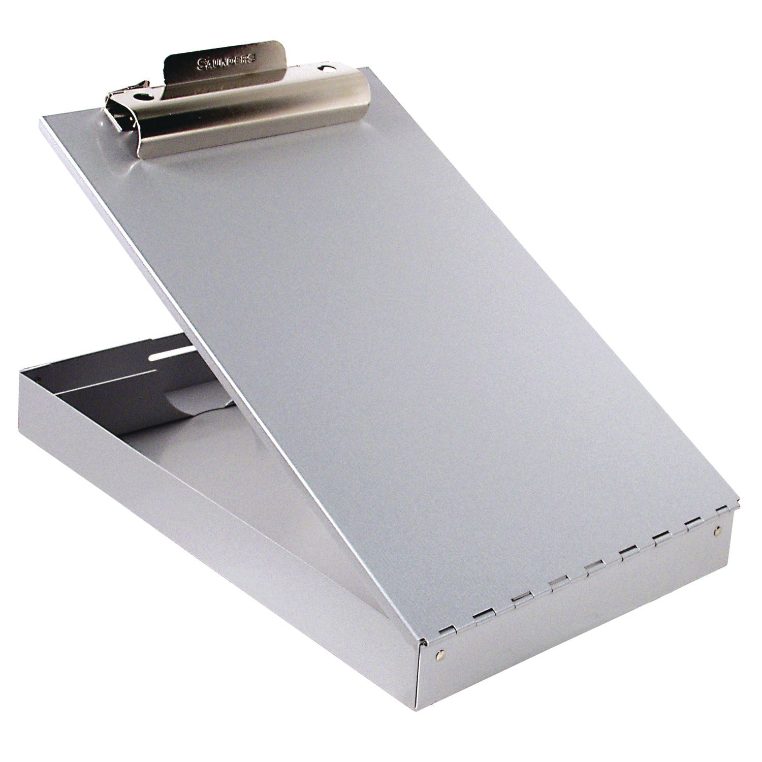 Redi-Rite Aluminum Storage Clipboard, 1" Clip Capacity, Holds 8.5 x 11 Sheets, Silver - 