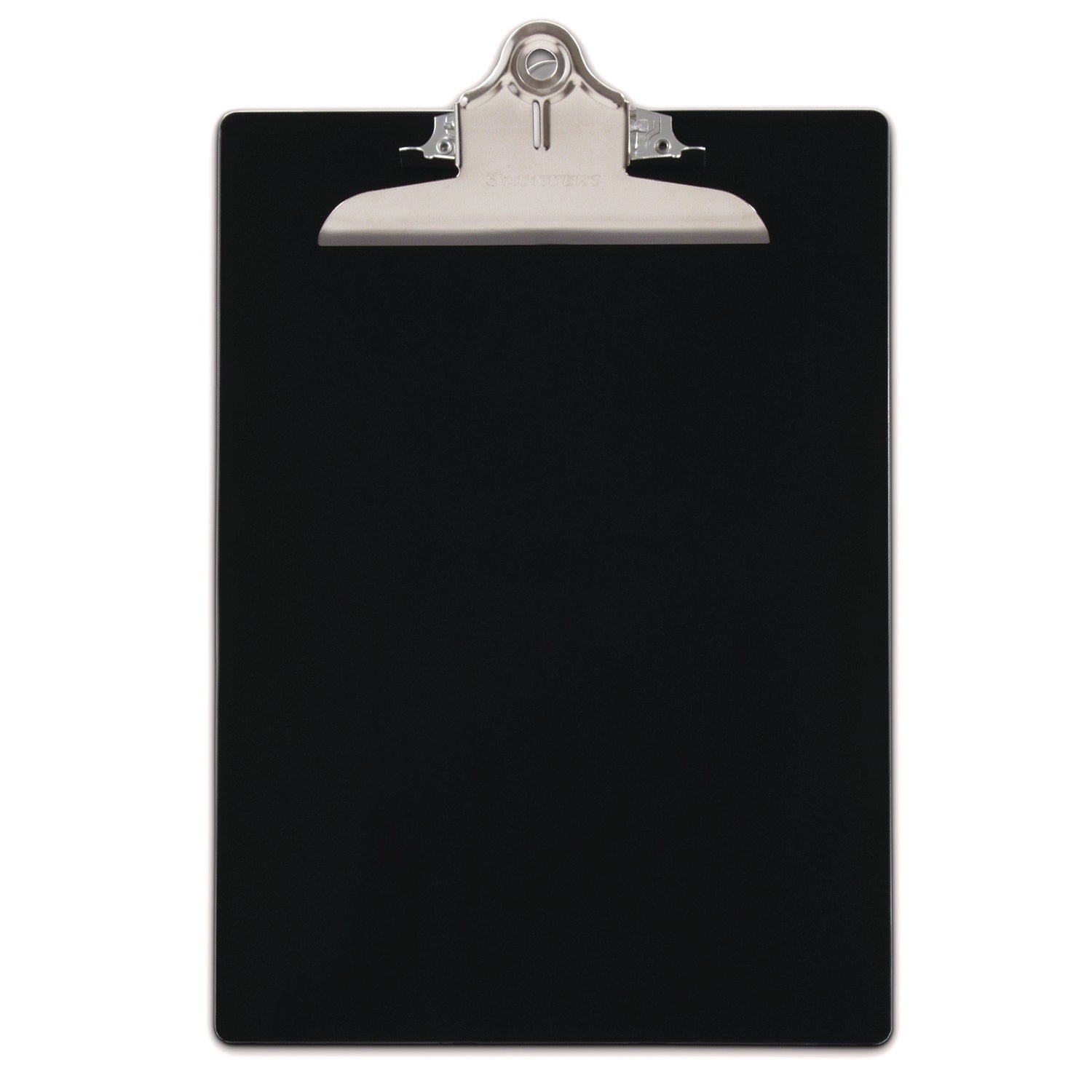 Recycled Plastic Clipboard with Ruler Edge, 1" Clip Capacity, Holds 8.5 x 11 Sheets, Black - 