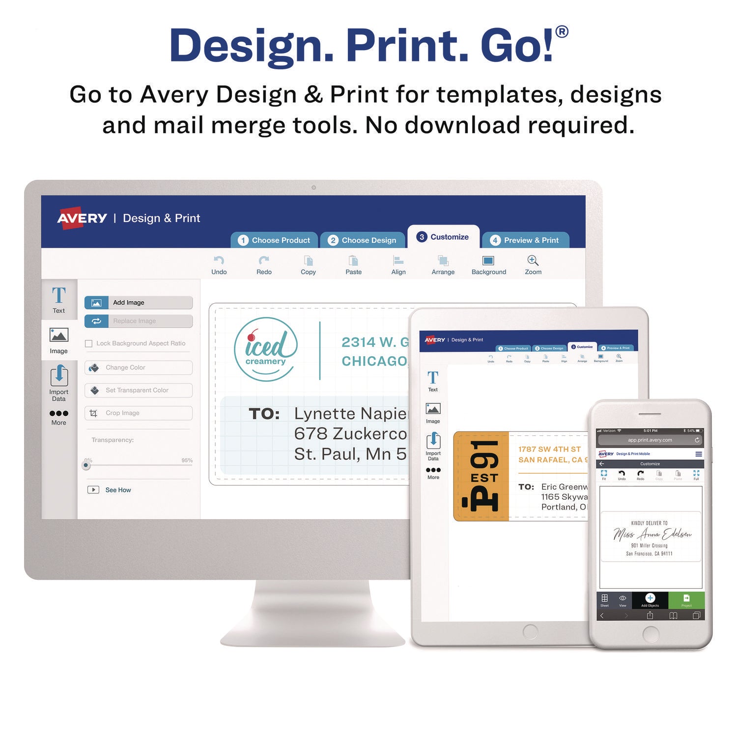 Glossy White Easy Peel Mailing Labels w/ Sure Feed Technology, Laser Printers, 1 x 2.63, White, 30/Sheet, 25 Sheets/Pack