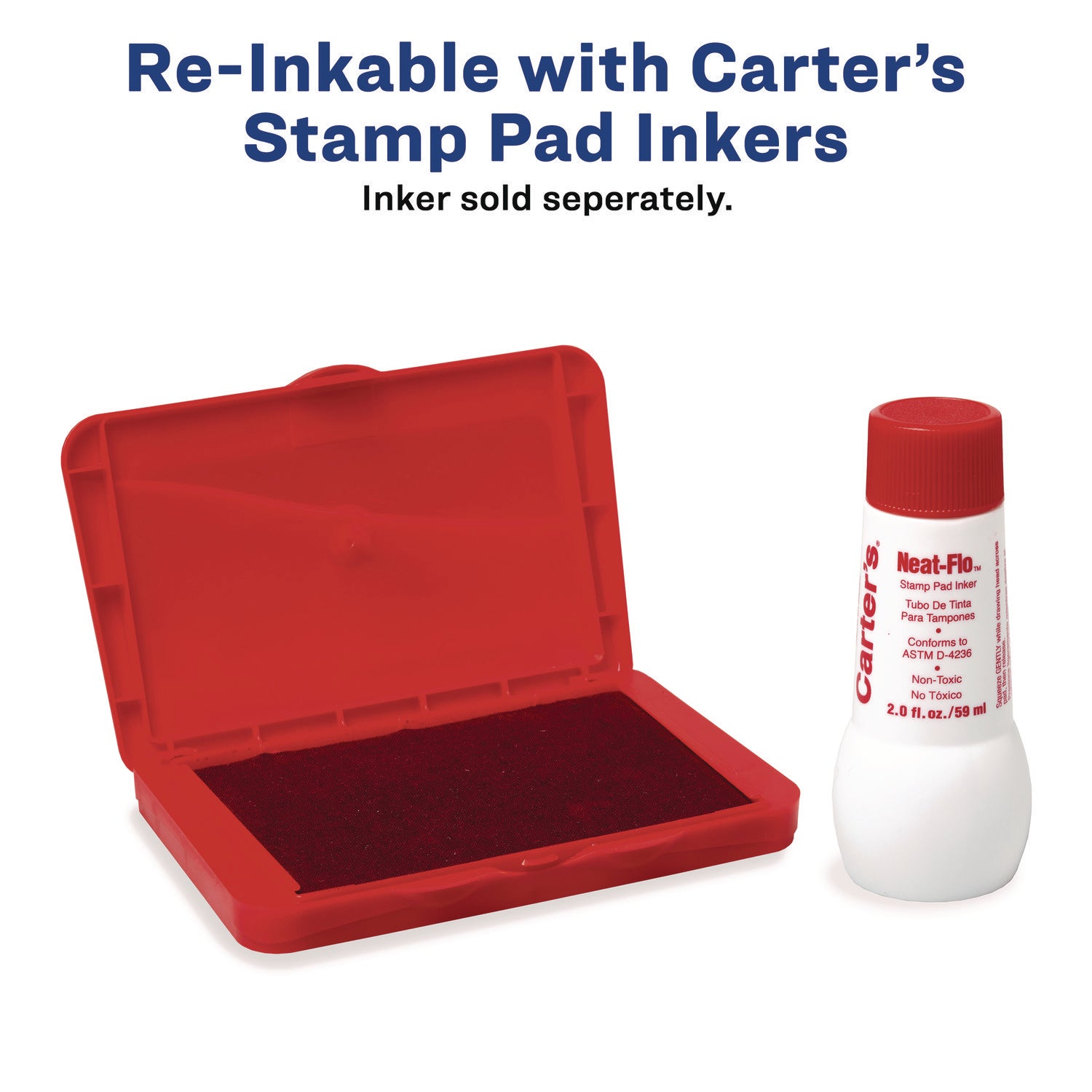 Pre-Inked Felt Stamp Pad, 4.25" x 2.75", Red