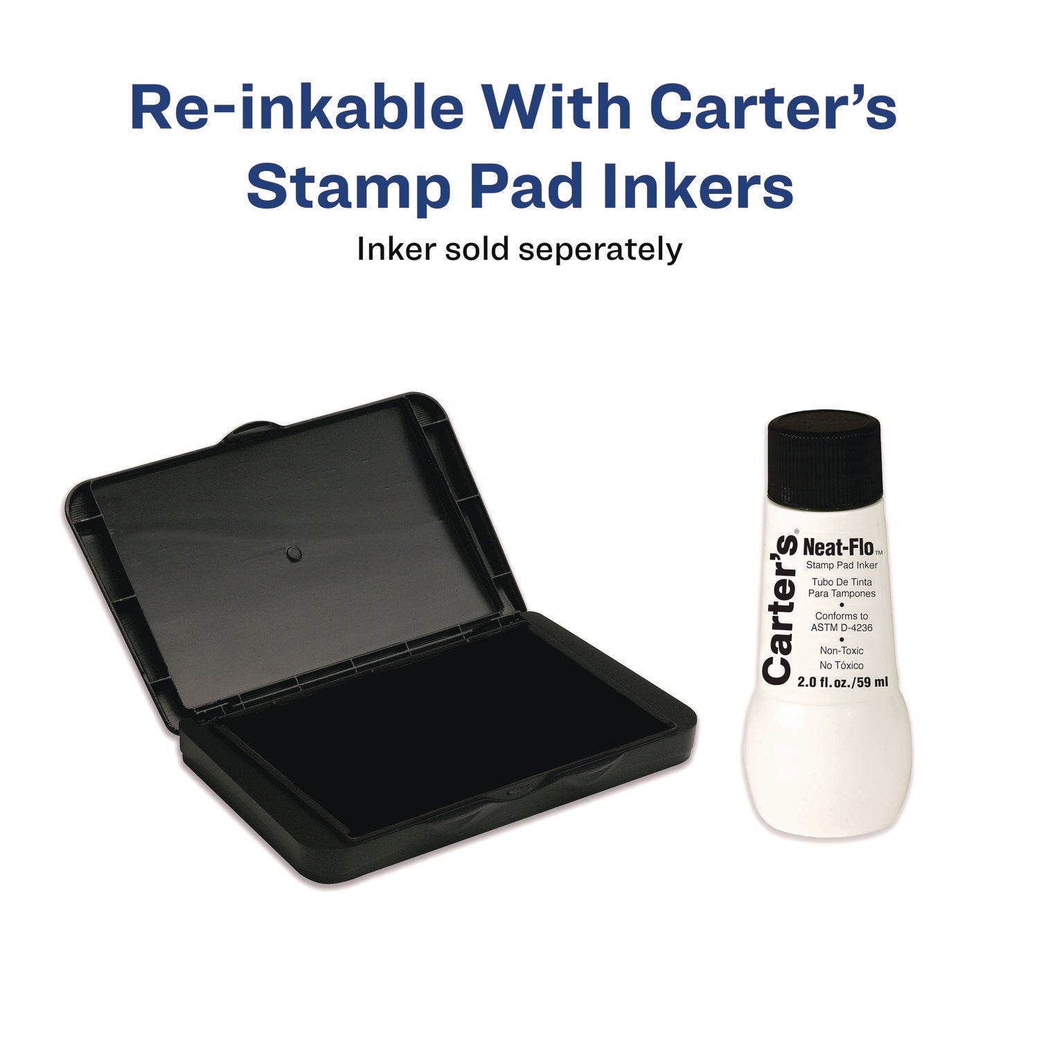 Pre-Inked Foam Stamp Pad, 4.25" x 2.75", Black