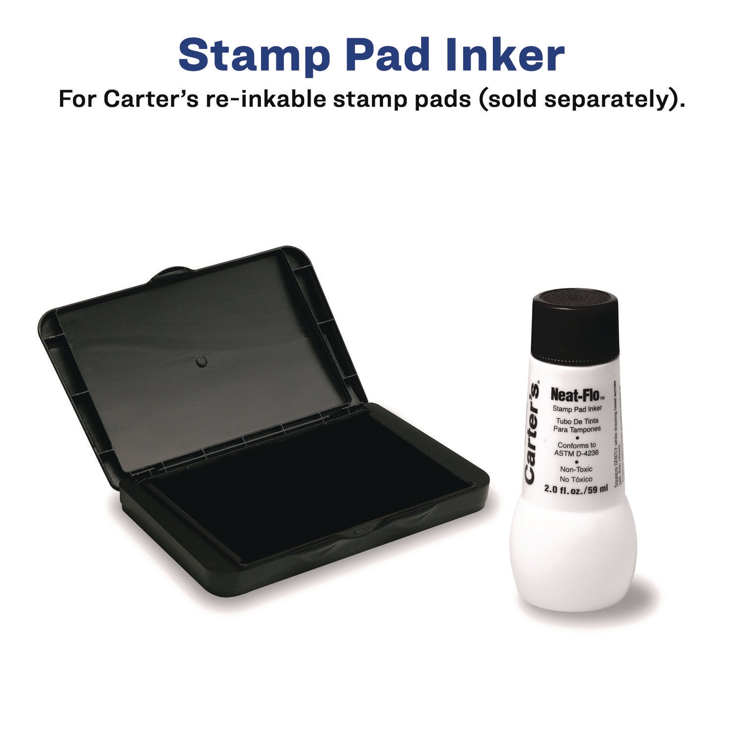 Neat-Flo Stamp Pad Inker, 2 oz Bottle, Black - 