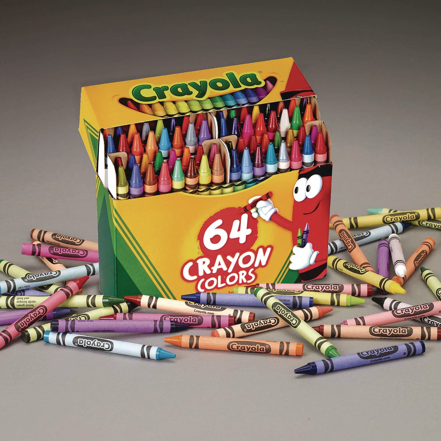Classic Color Crayons in Flip-Top Pack with Sharpener, 64 Colors/Pack
