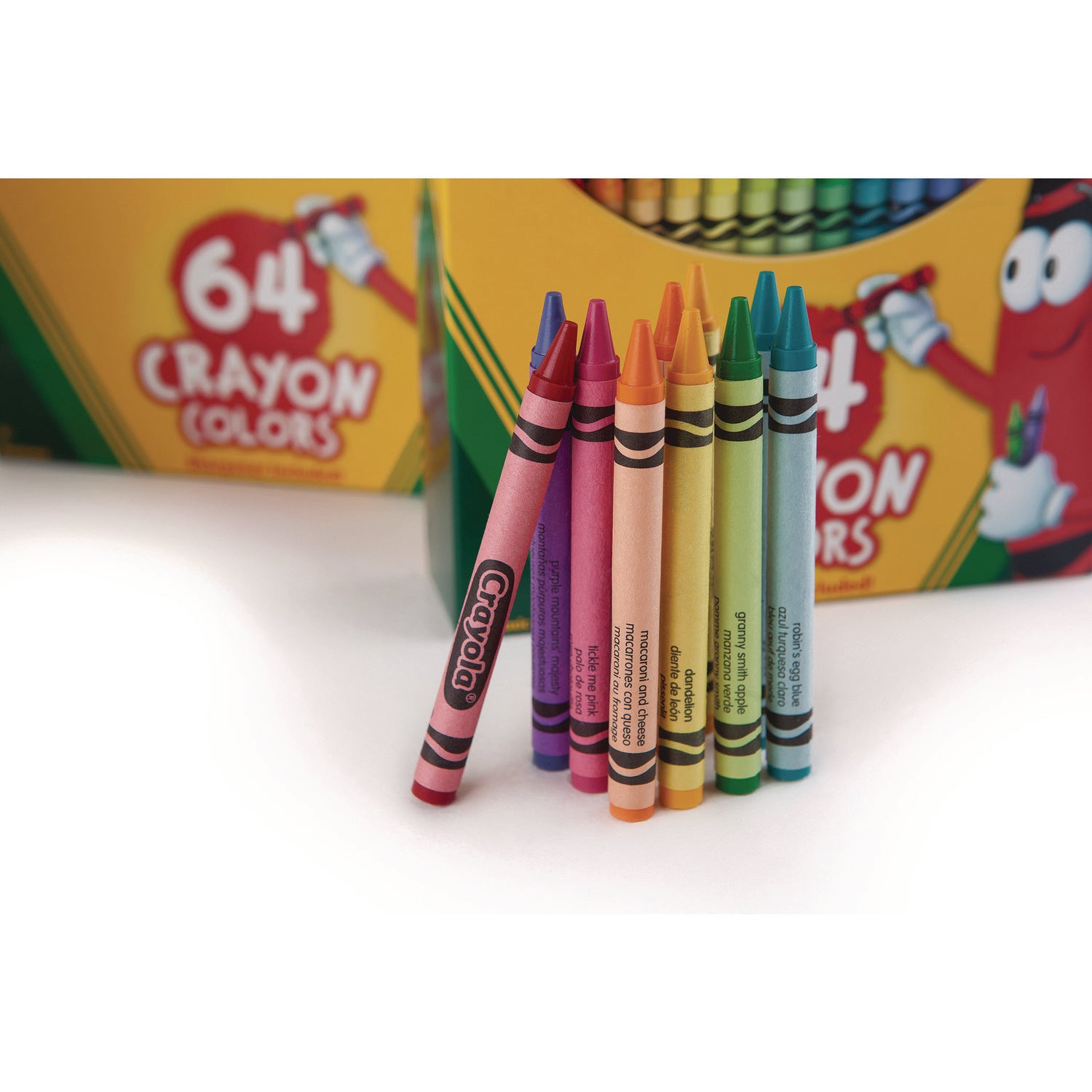 Classic Color Crayons in Flip-Top Pack with Sharpener, 64 Colors/Pack - 