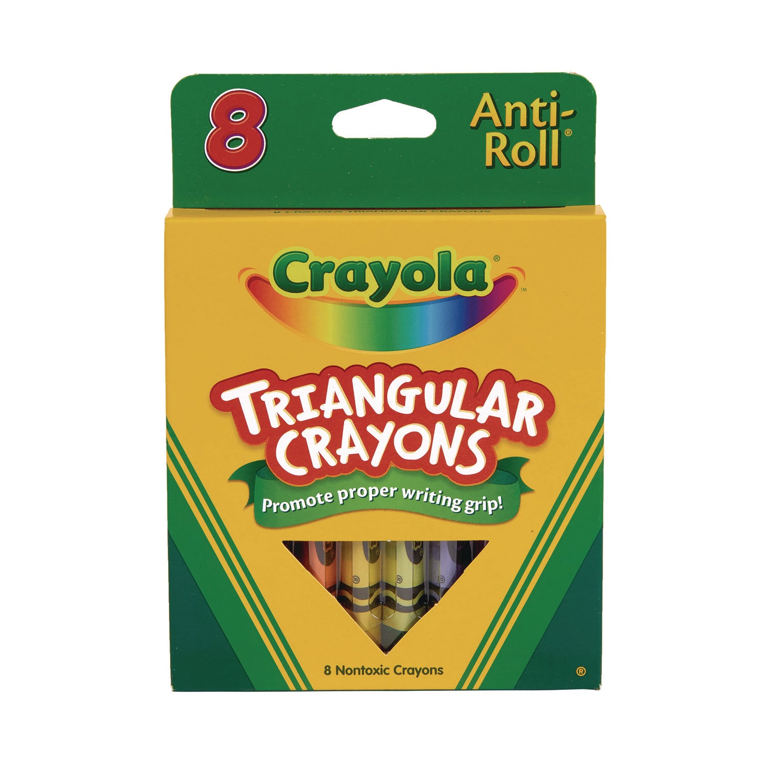 Triangular Crayons, 8 Colors/Box - 