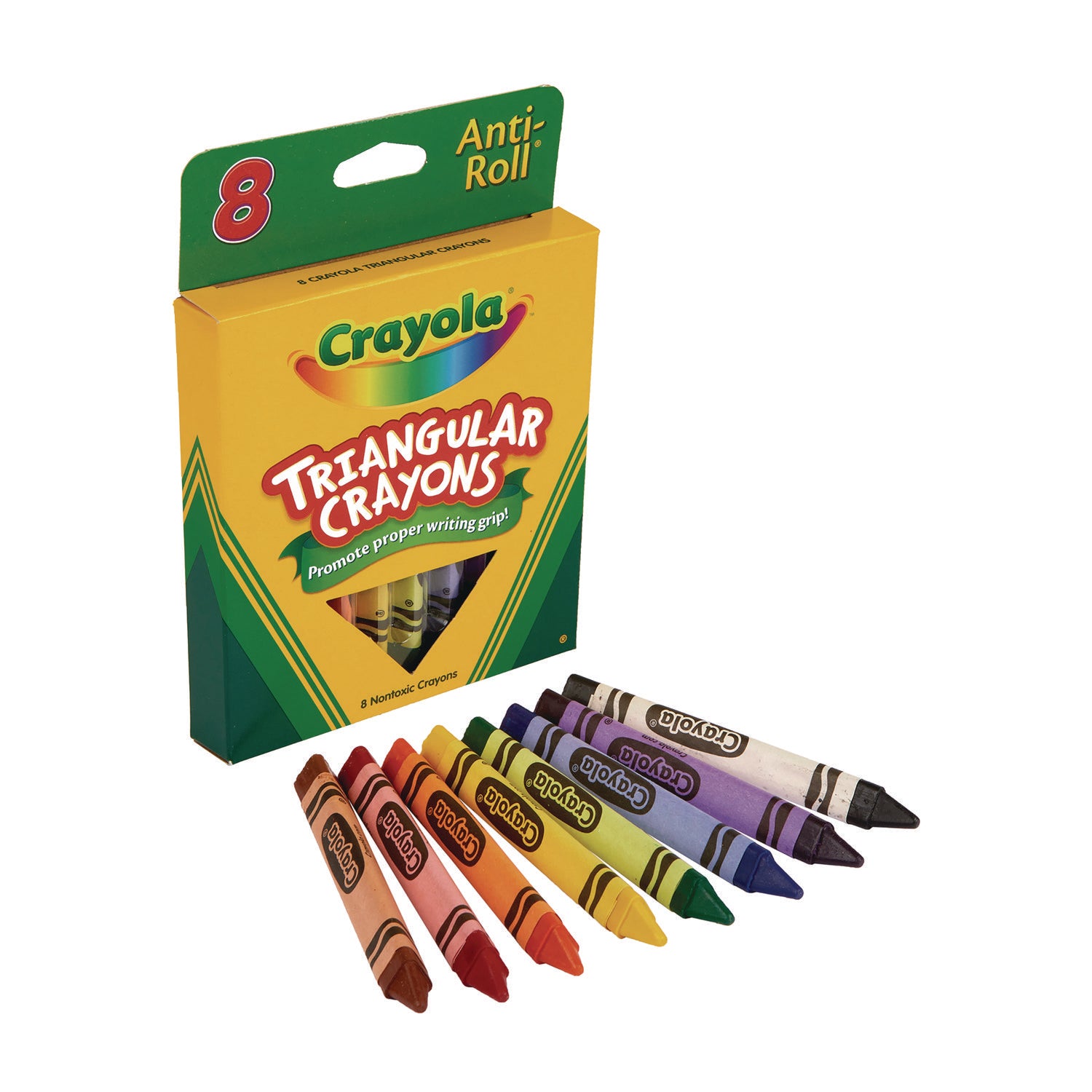 Triangular Crayons, 8 Colors/Box - 