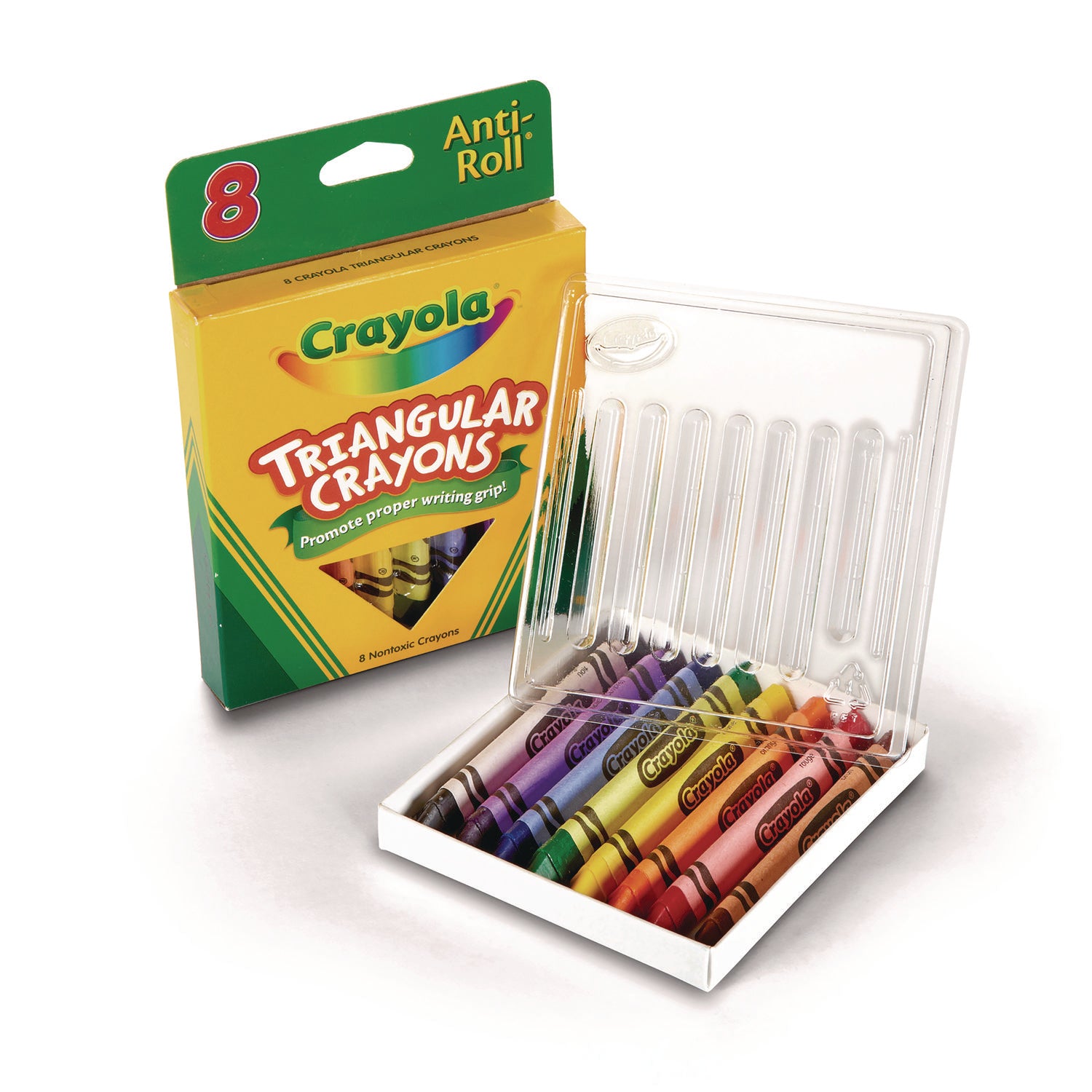 Triangular Crayons, 8 Colors/Box - 