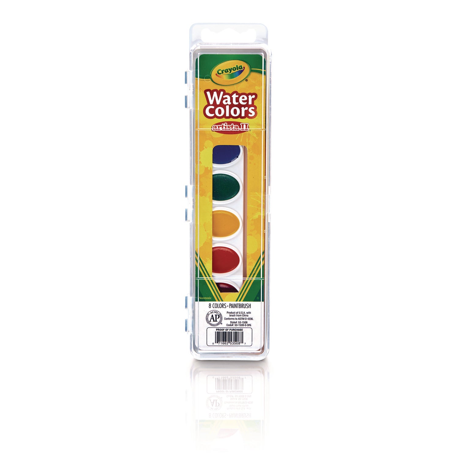 Artista II 8-Color Watercolor Set, 8 Assorted Colors, Palette Tray