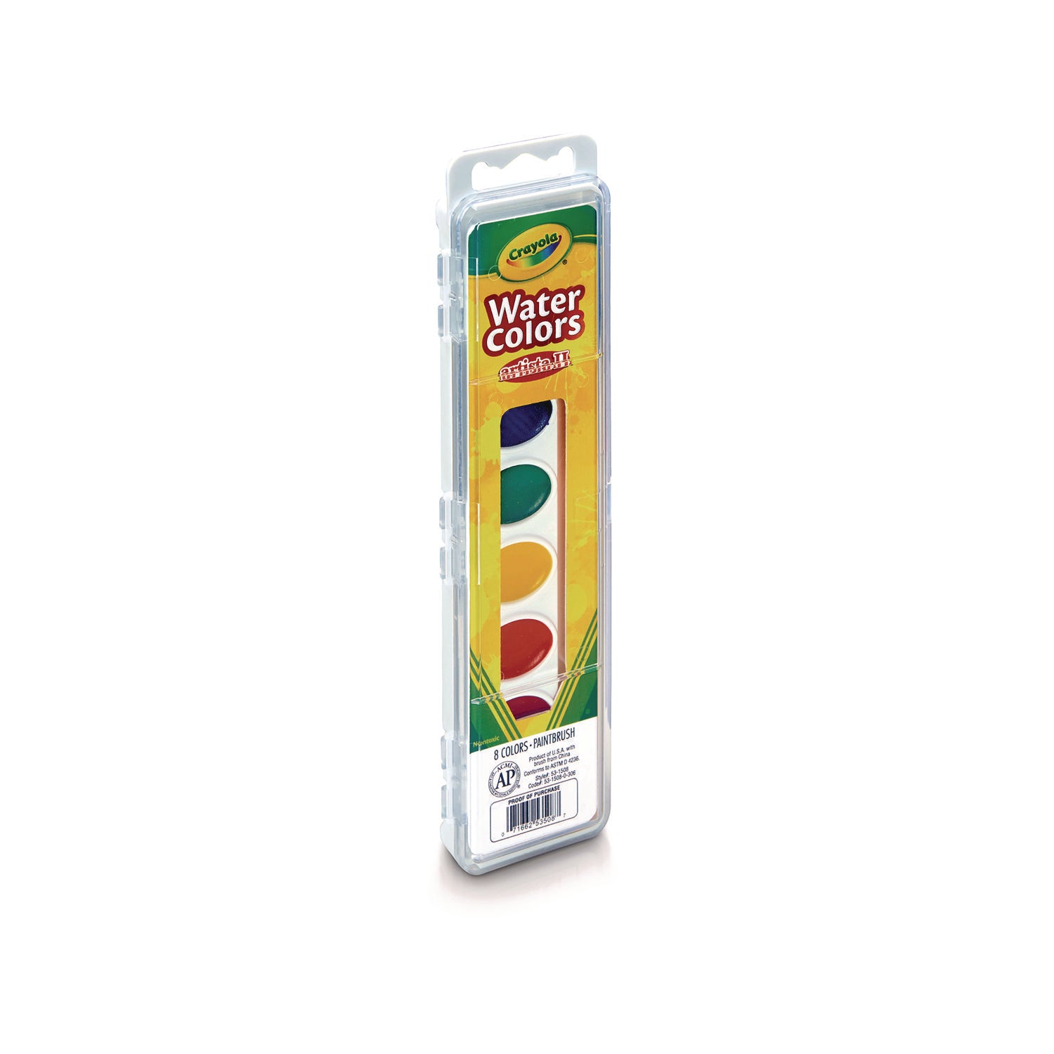 Artista II 8-Color Watercolor Set, 8 Assorted Colors, Palette Tray