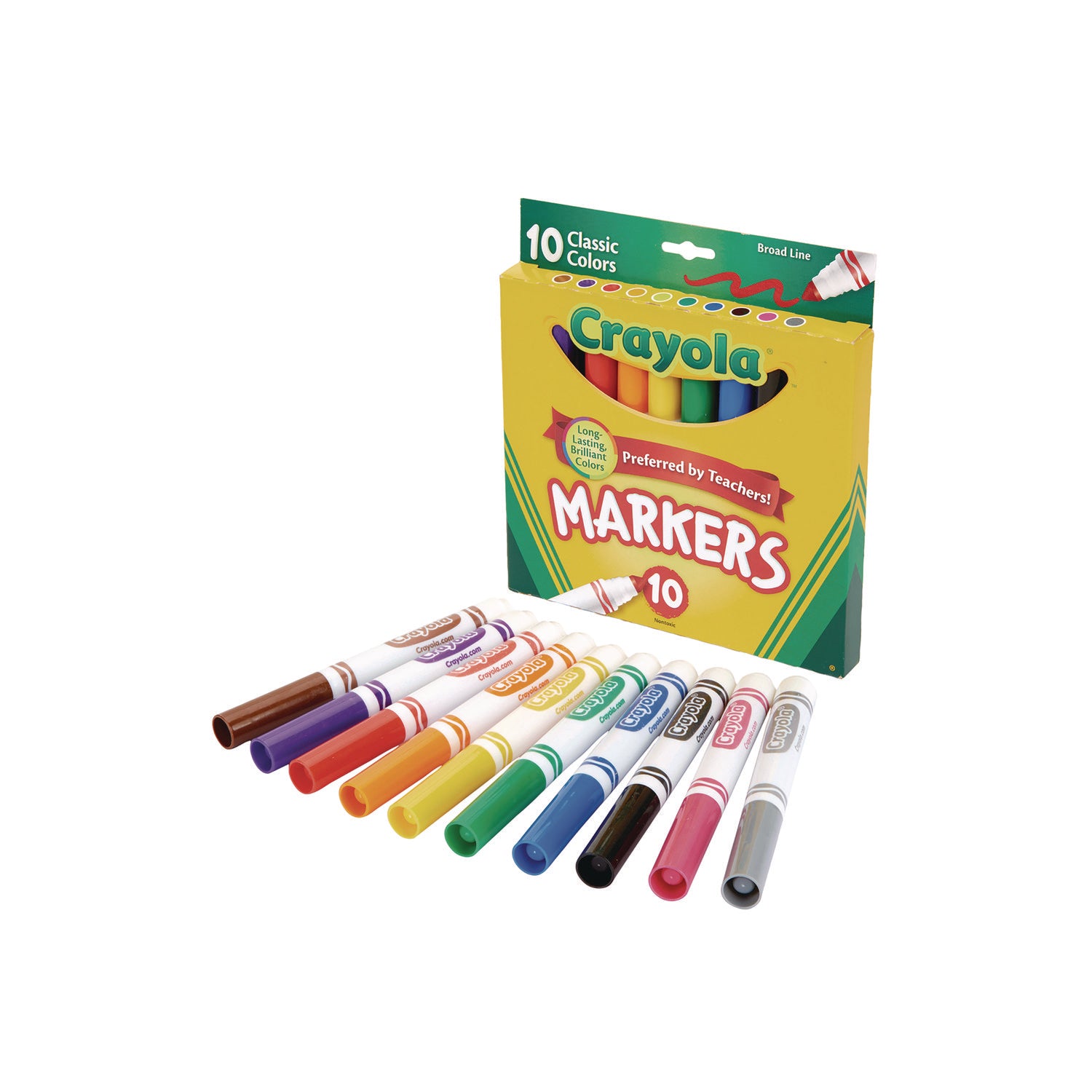 Non-Washable Marker, Broad Bullet Tip, Assorted Classic Colors, 8/Pack