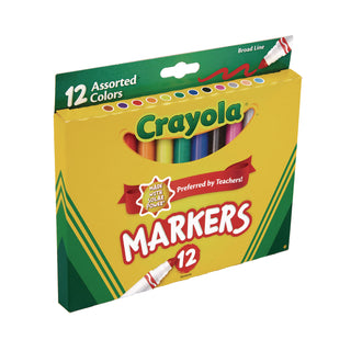 Non-Washable Marker, Broad Bullet Tip, Assorted Classic Colors, Dozen